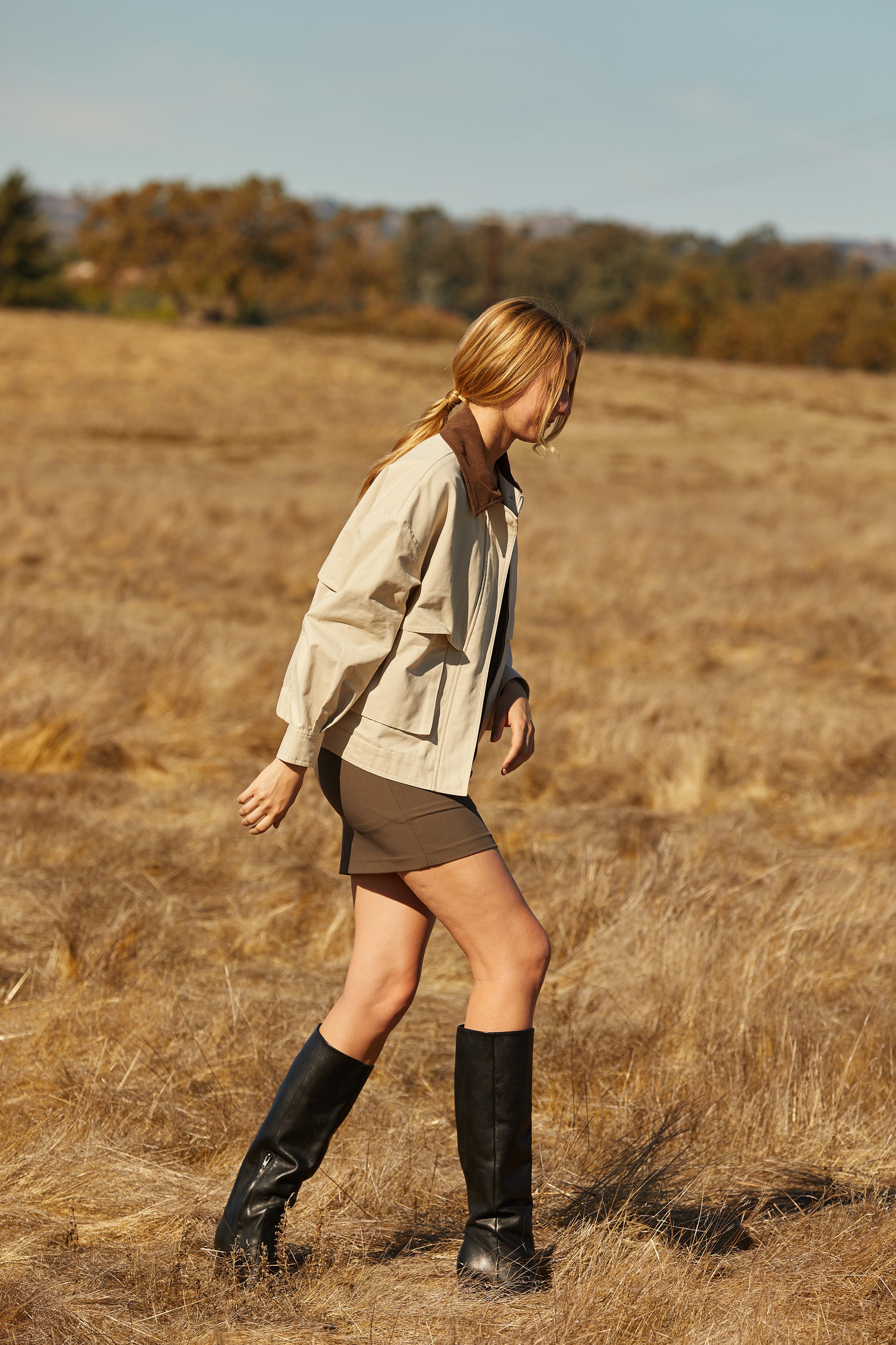 Contrast Corduroy Collar Canvas Barn Jacket