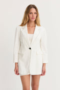Contrast Stitch Linen Blazer