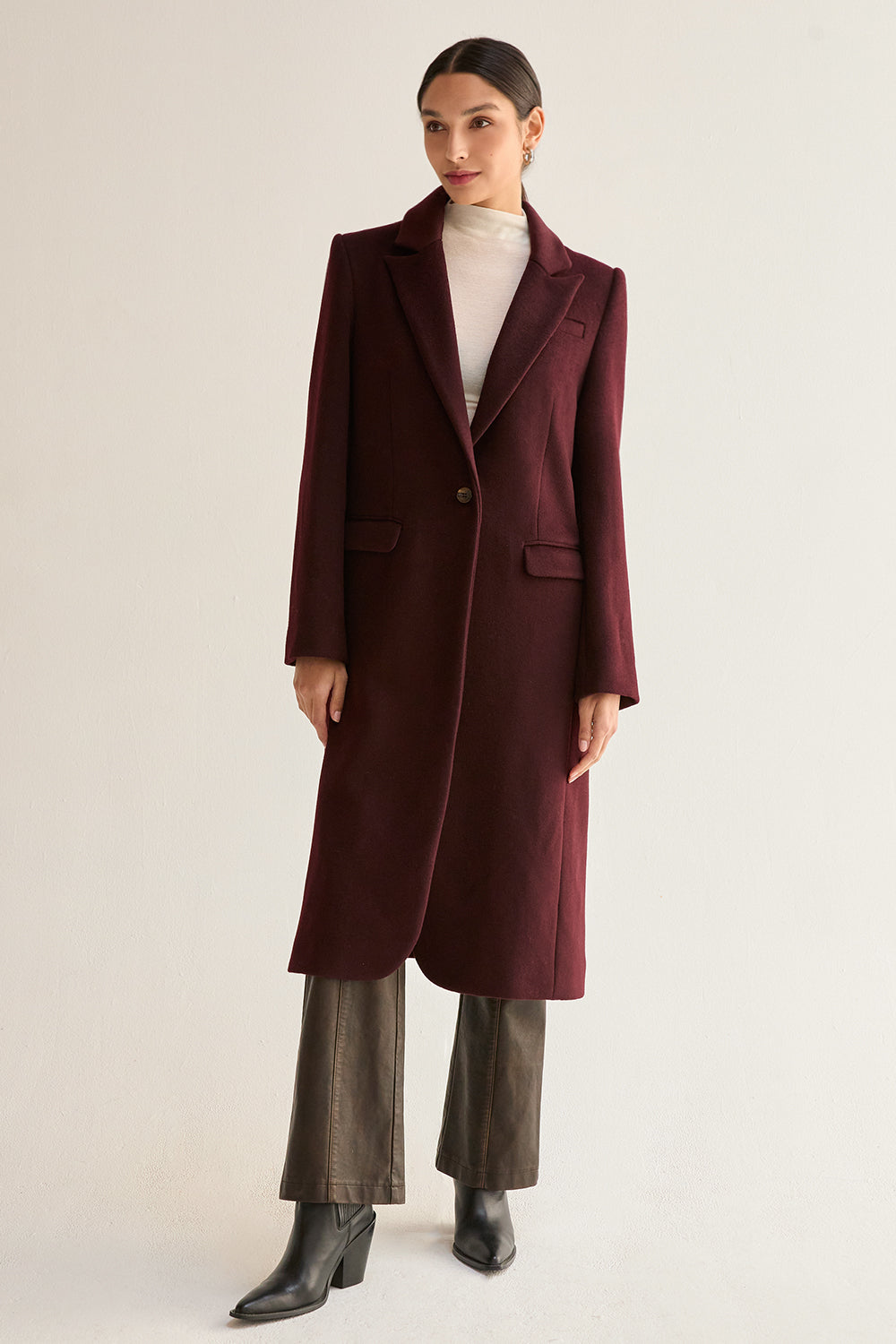 Brushed Wool Blend Coat
