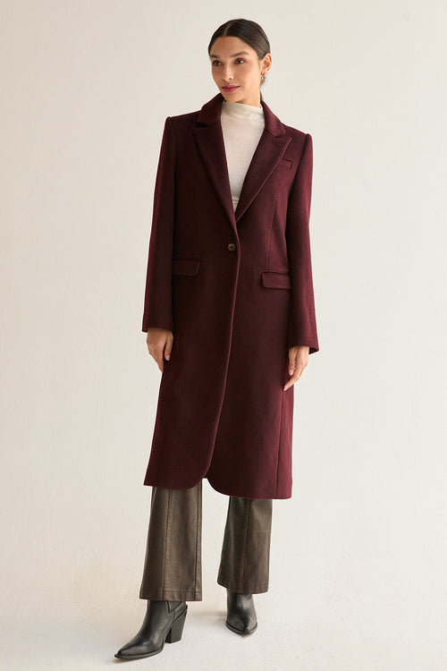 Brushed Wool Blend Coat