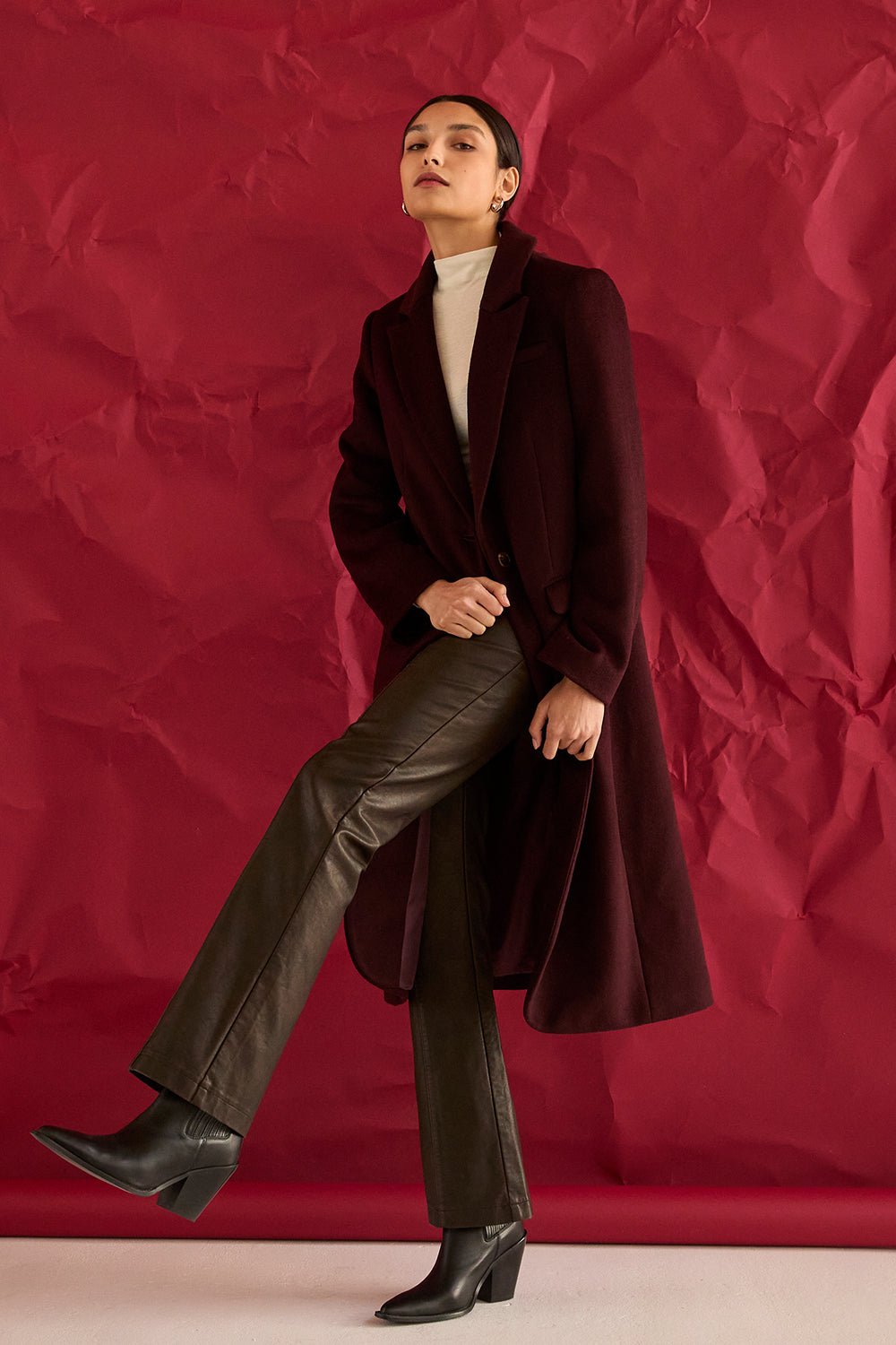 Brushed Wool Blend Coat