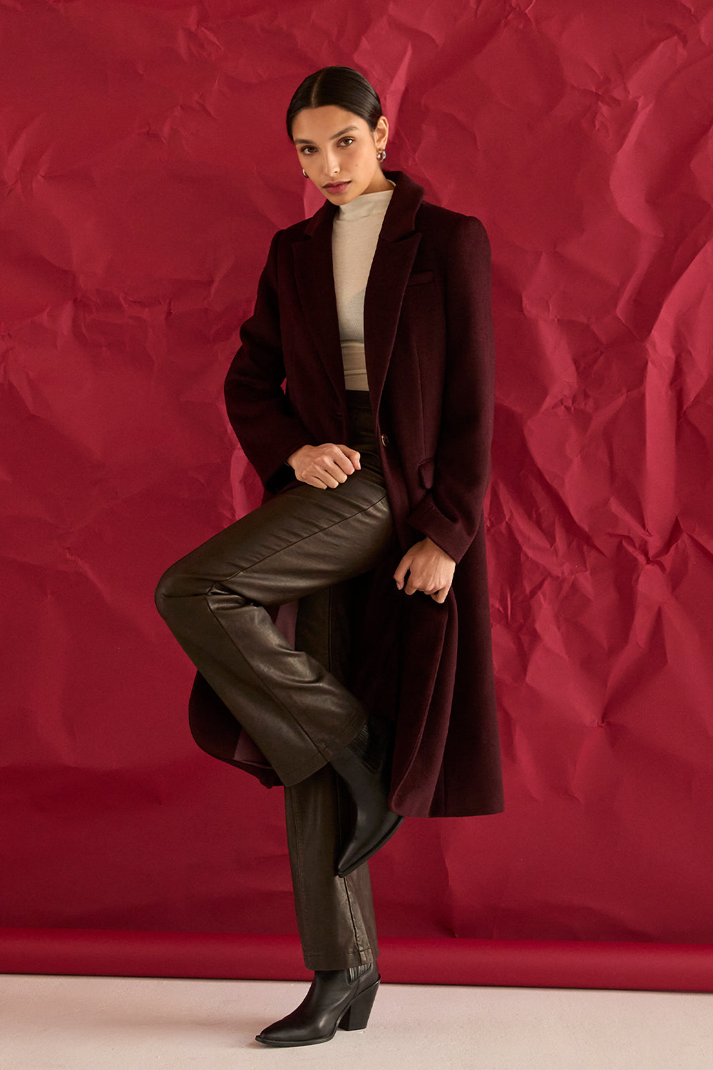 Brushed Wool Blend Coat