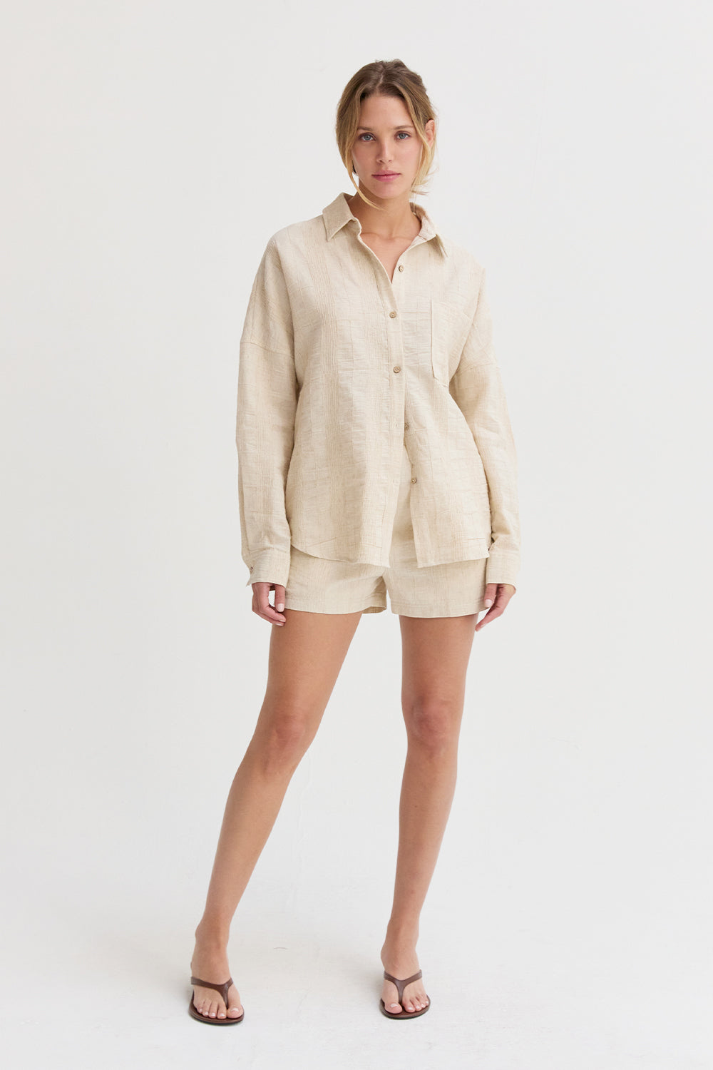 Stripe Textured Linen Shirt