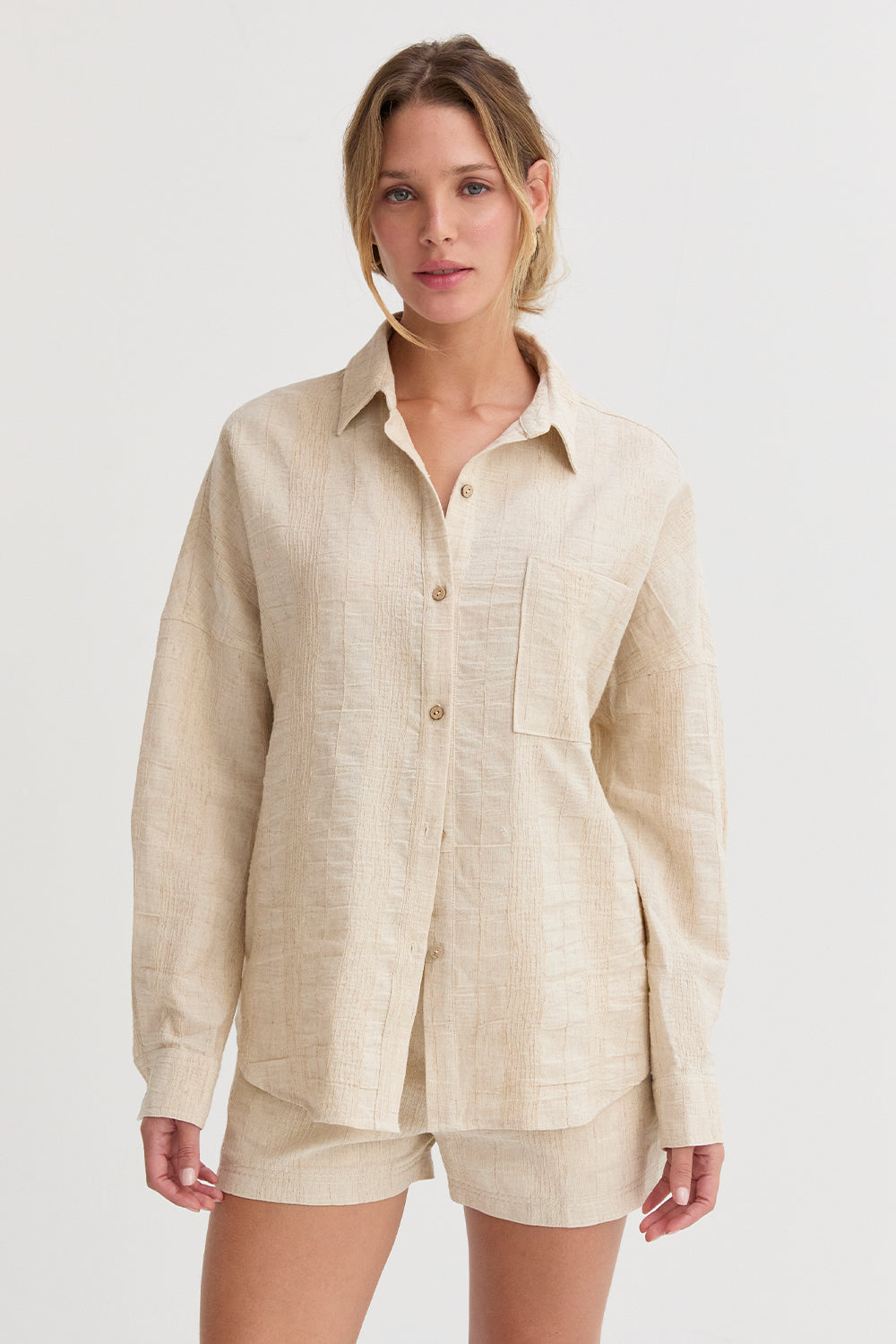 Stripe Textured Linen Shirt