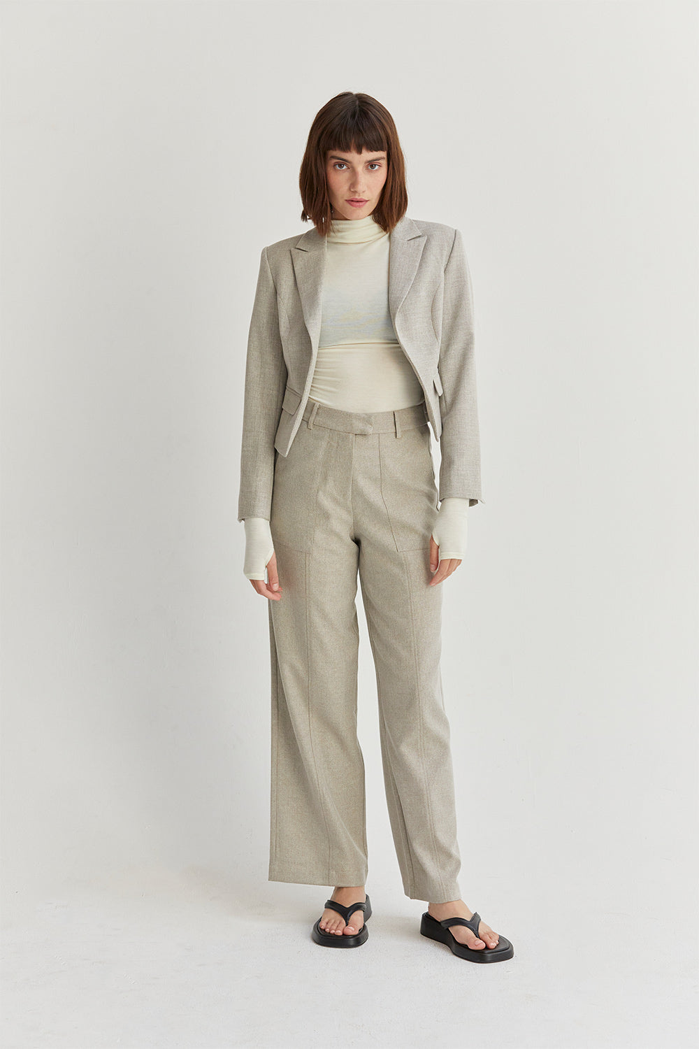 Textured Open Front Blazer