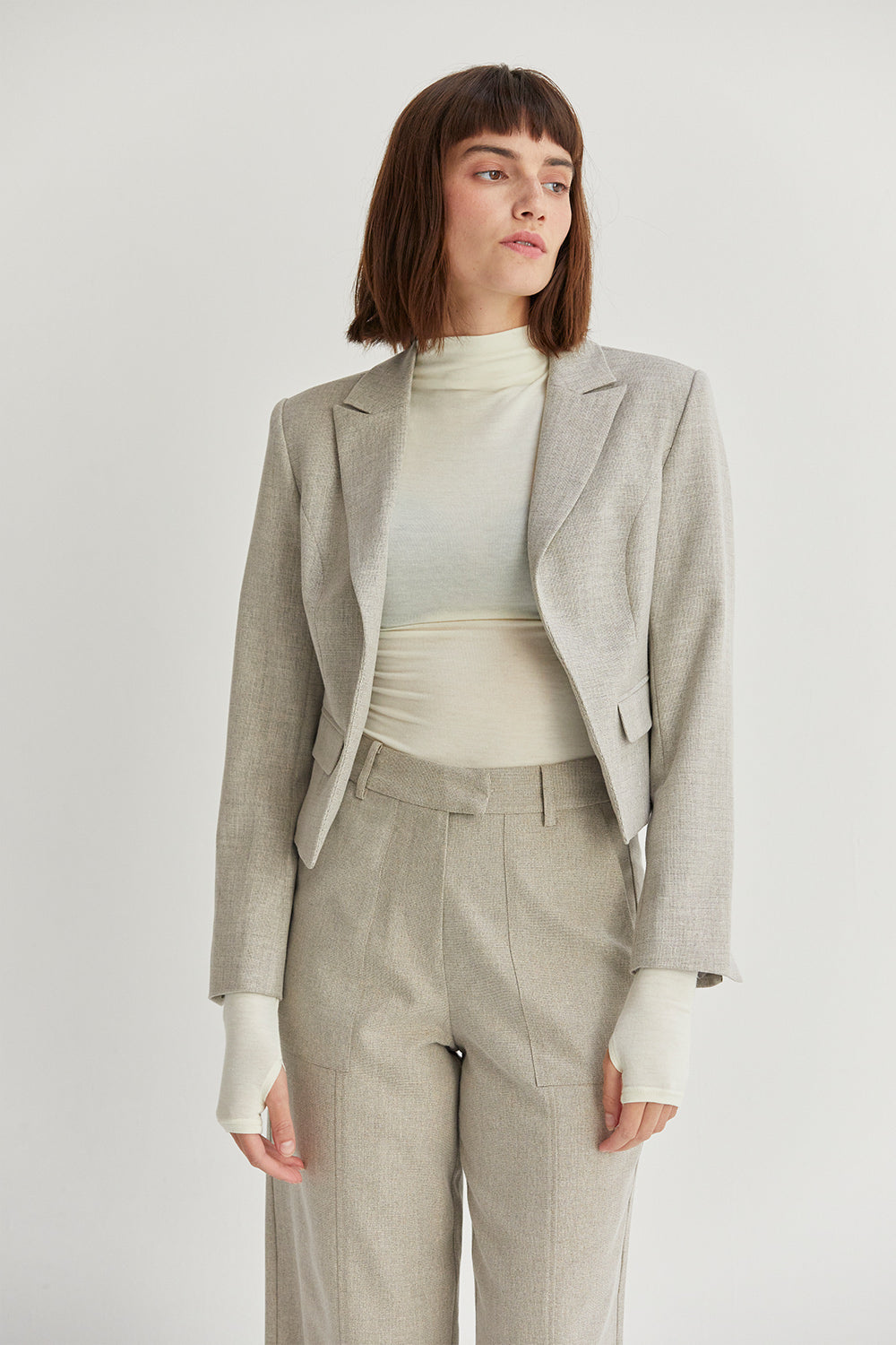 Textured Open Front Blazer