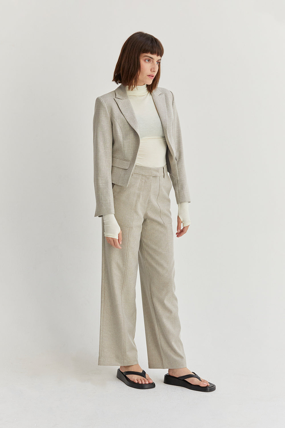 Textured Open Front Blazer