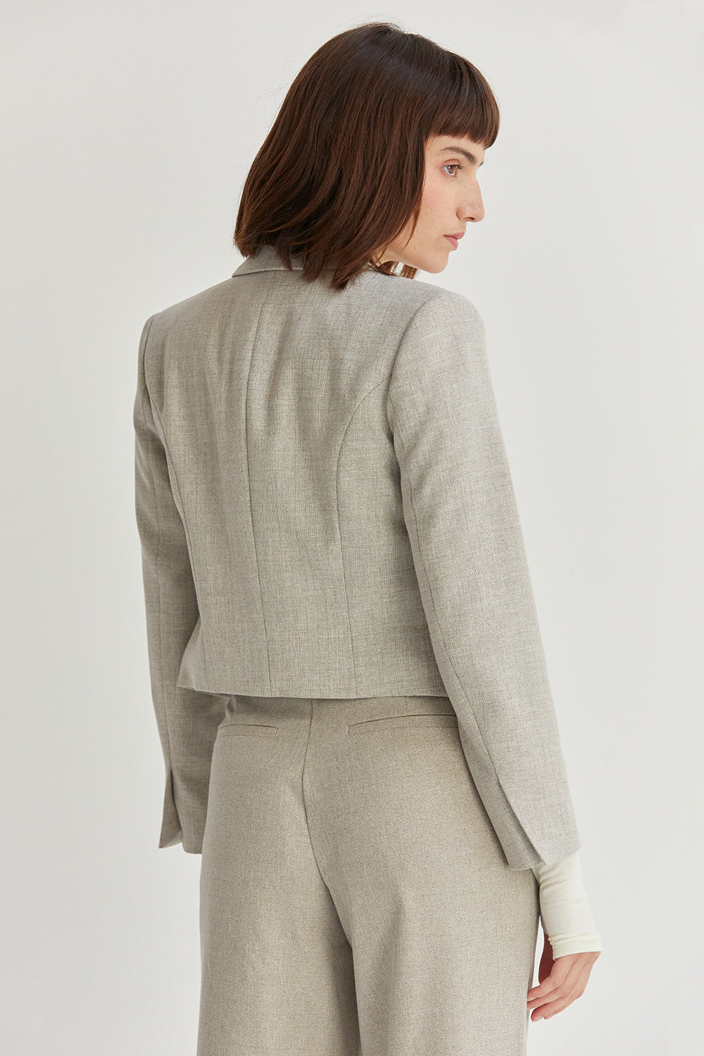 Textured Open Front Blazer