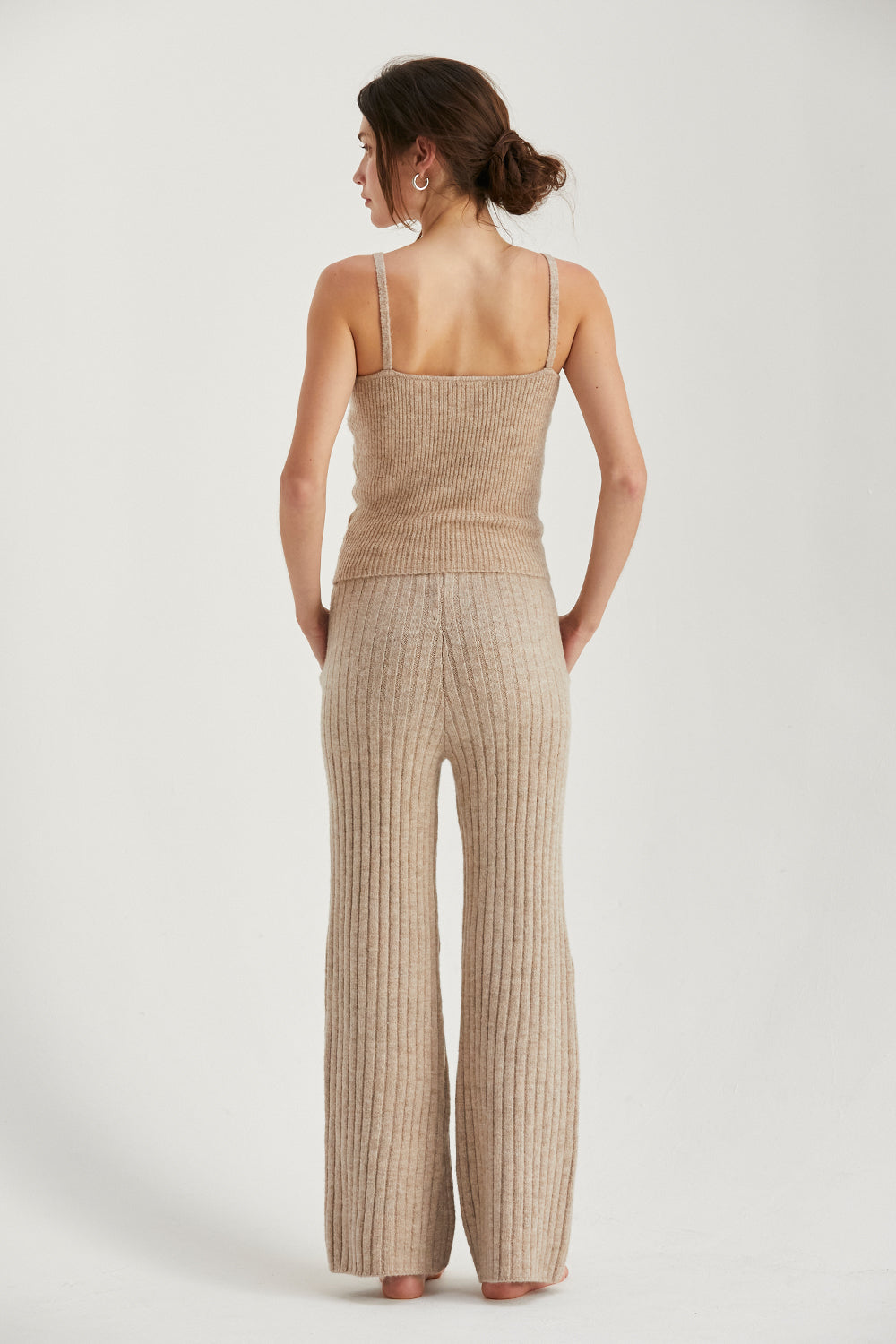 Ribbed Sweater Flare Lounge Pants