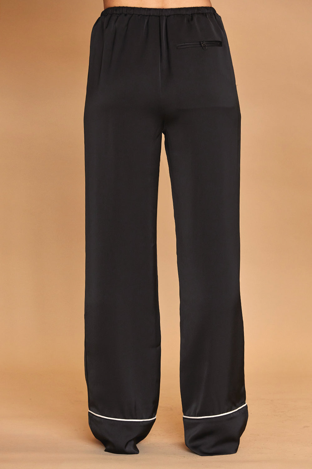 High Waisted Satin Drawstring Pajama Pants