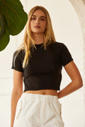 Short Sleeve Tie-Back Knit Top