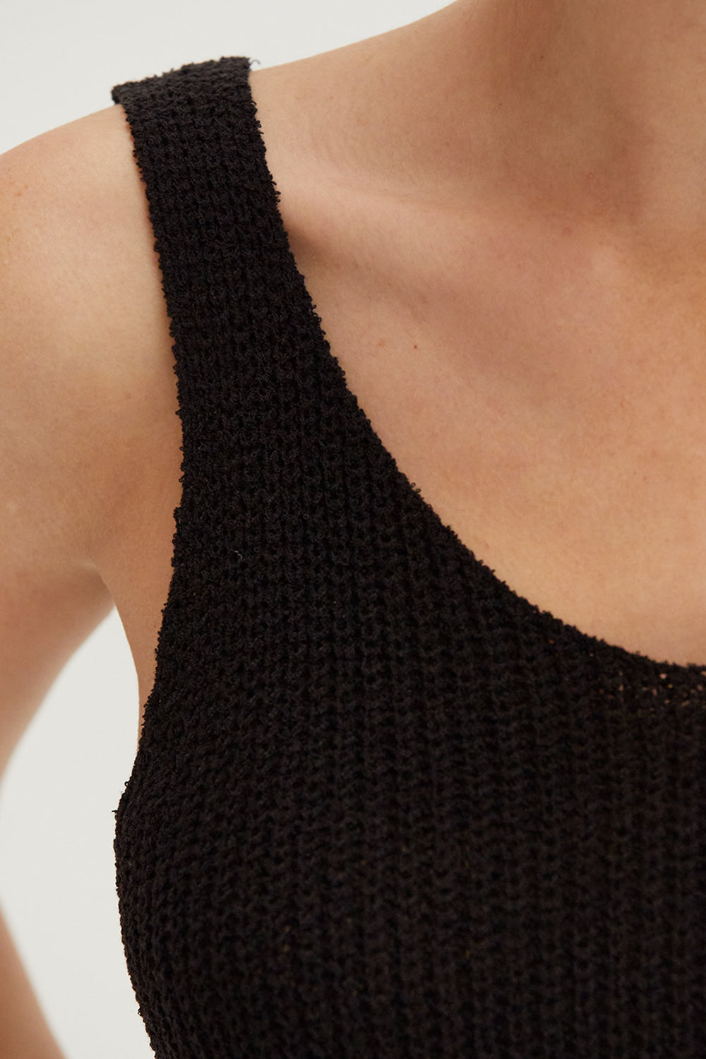 V-Neckline V-Back Sweater Knit Tank Top