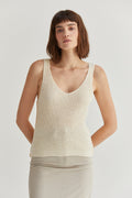 V-Neckline V-Back Sweater Knit Tank Top