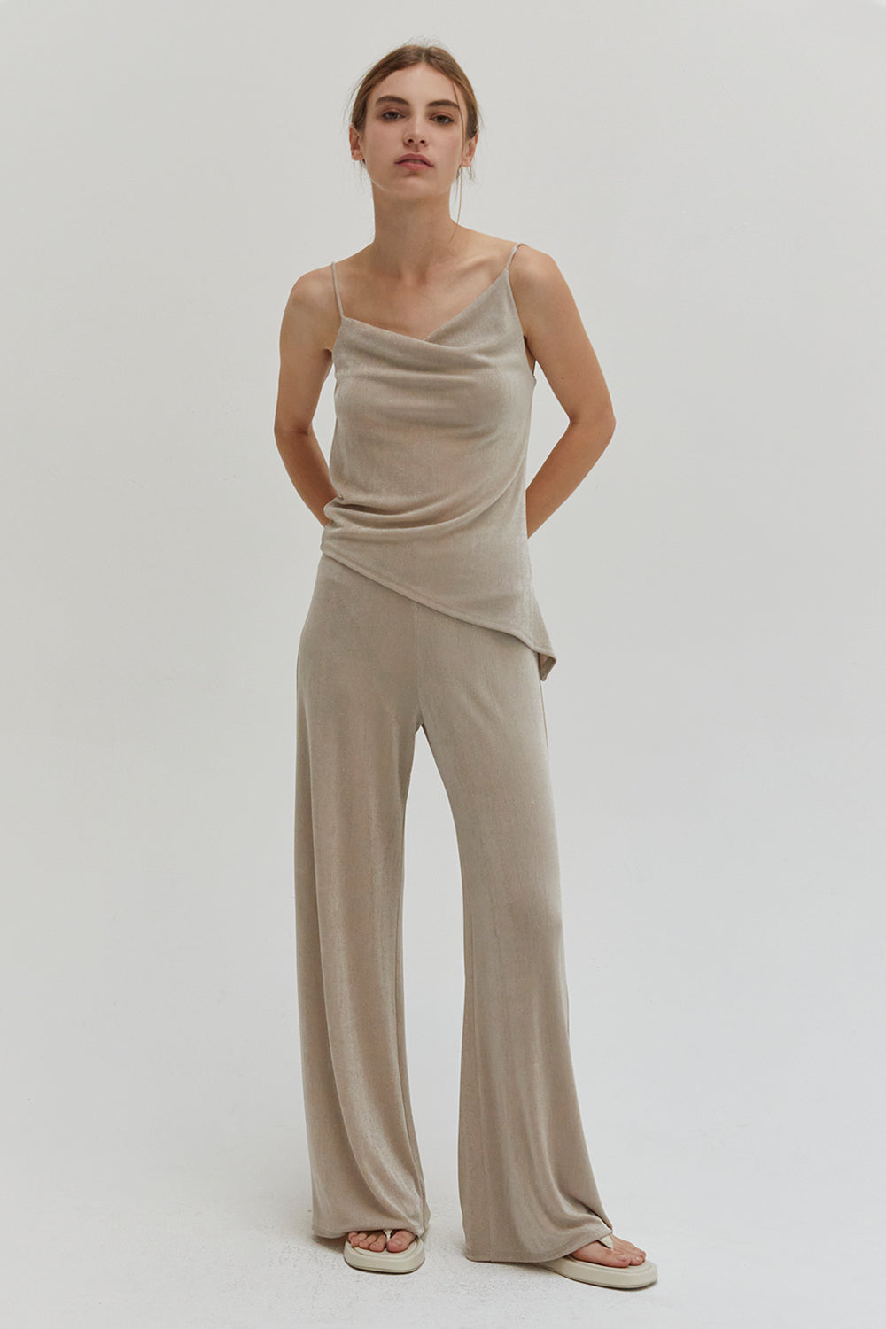 Cowl Neckline Sleeveless Tank Top