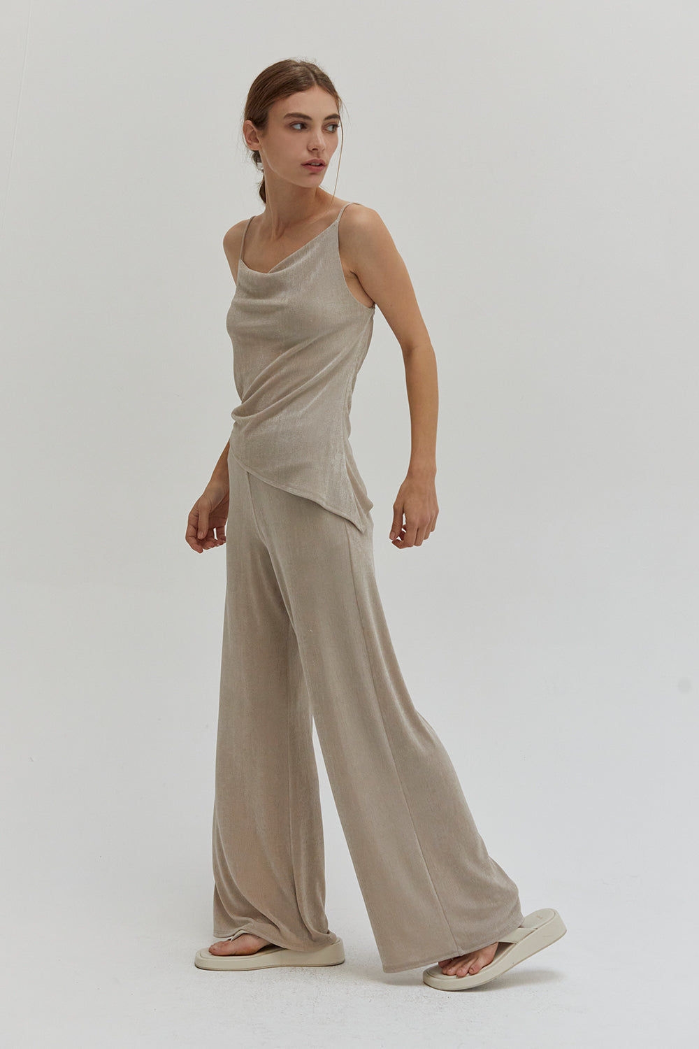 Cowl Neckline Sleeveless Tank Top