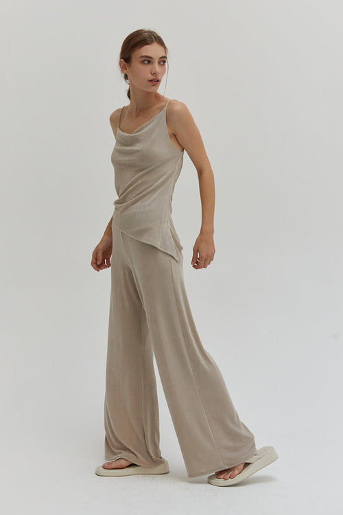 Cowl Neckline Sleeveless Tank Top