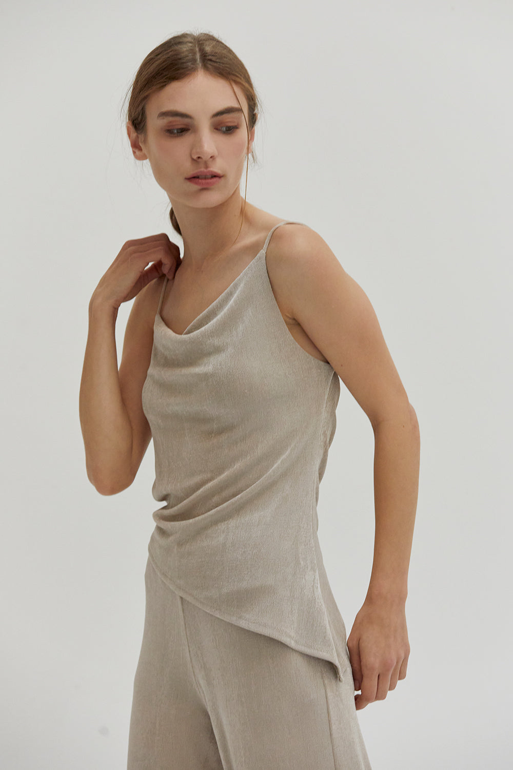 Cowl Neckline Sleeveless Tank Top