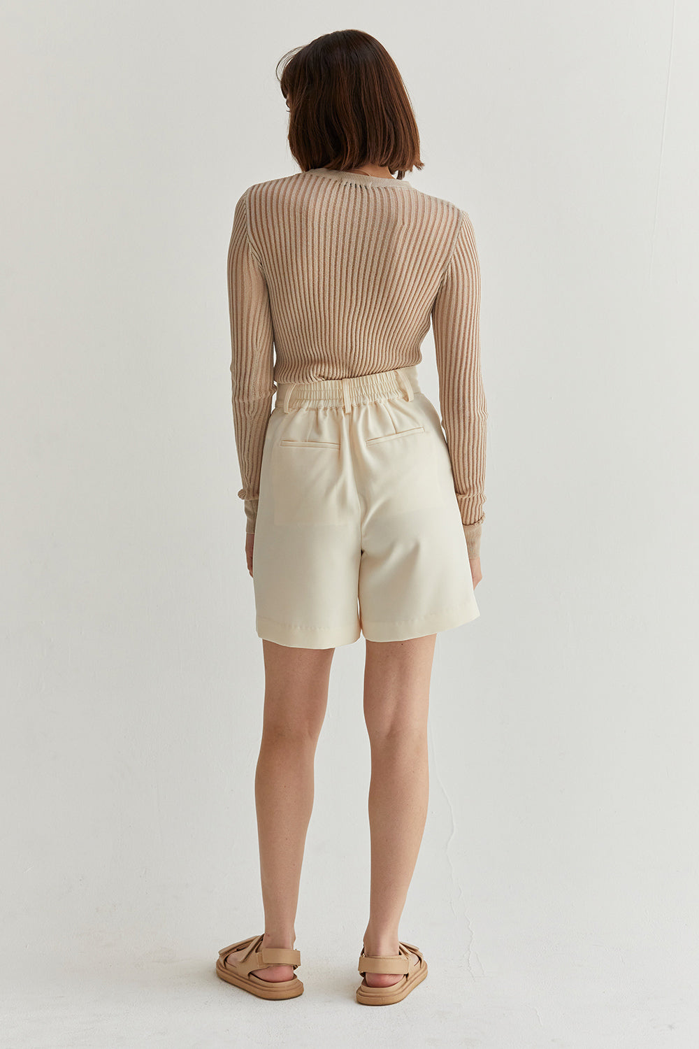 Crew Neck Long Sleeve Slim Fit Knit Top
