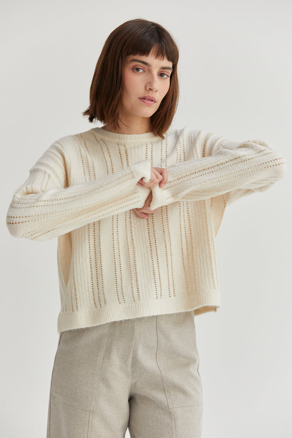 Pointelle Knit Sweater