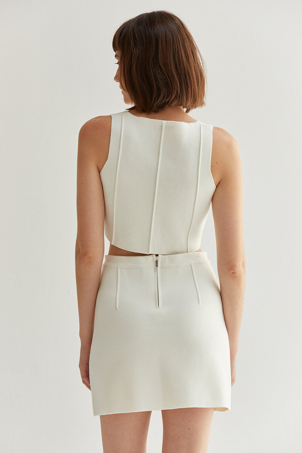 Square Neckline Cropped Vest Knit Top