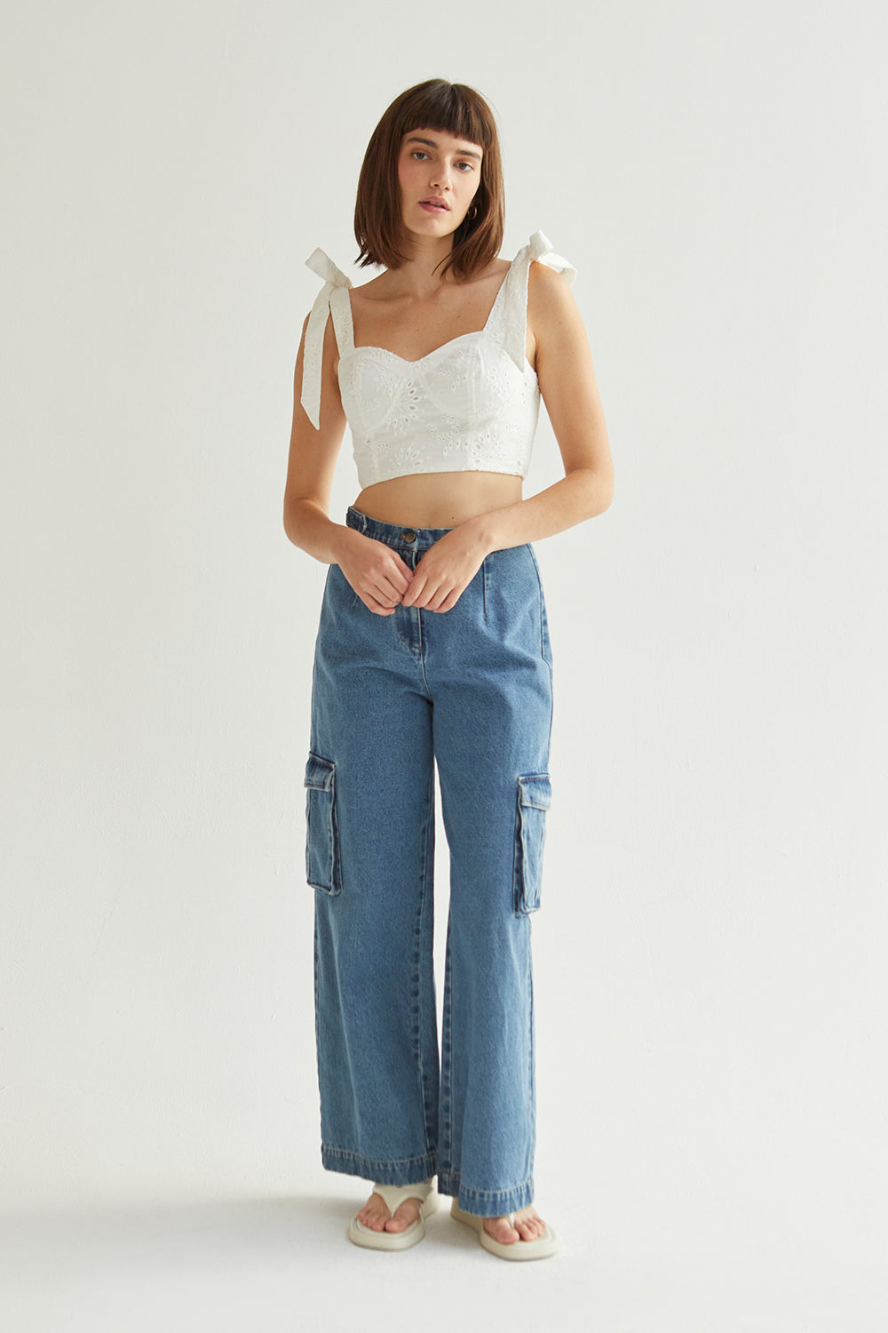 Eyelet Bustier Crop Top