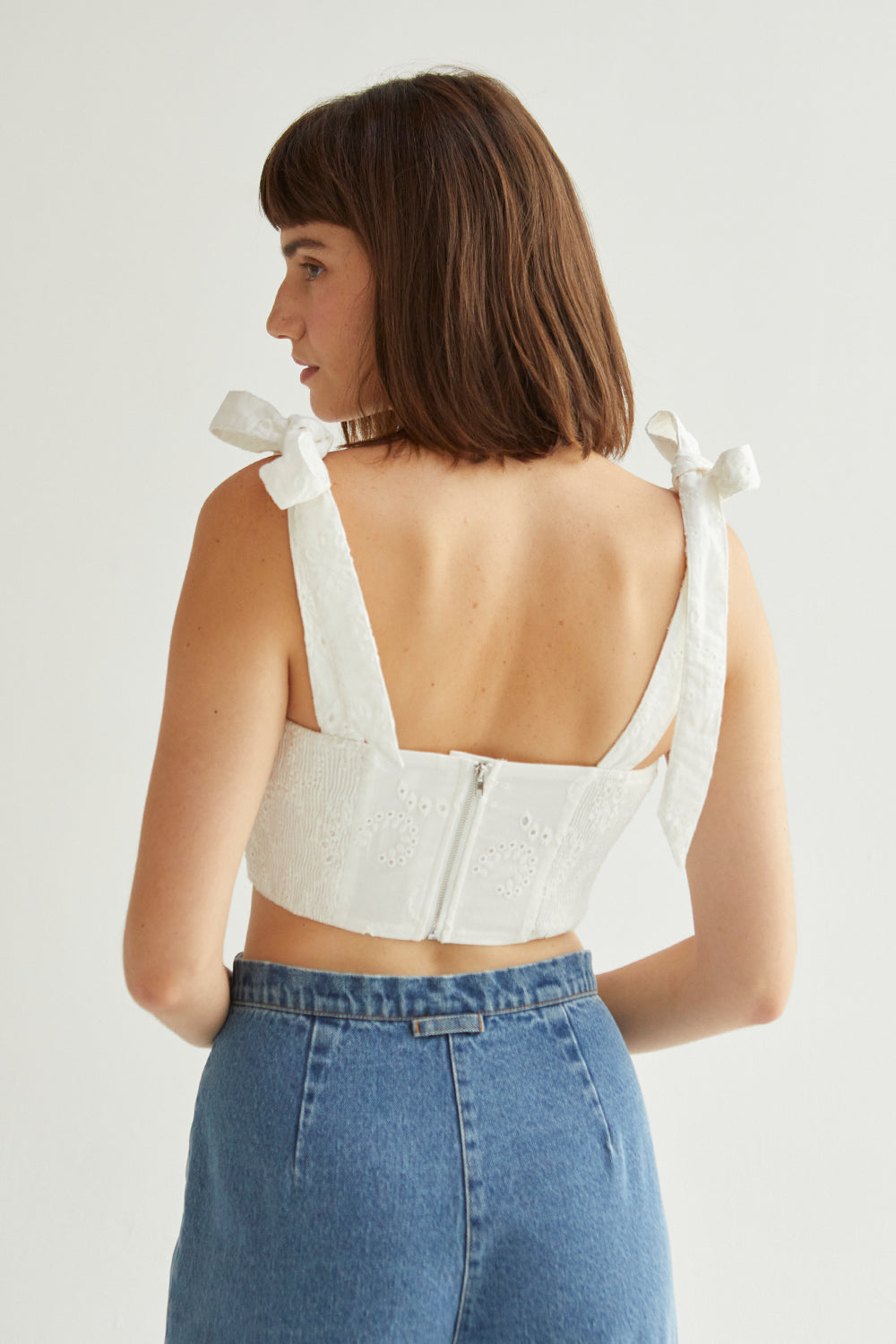 Eyelet Bustier Crop Top