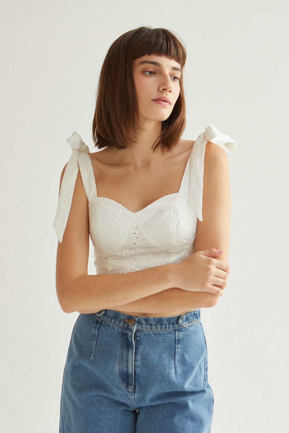 Eyelet Bustier Crop Top
