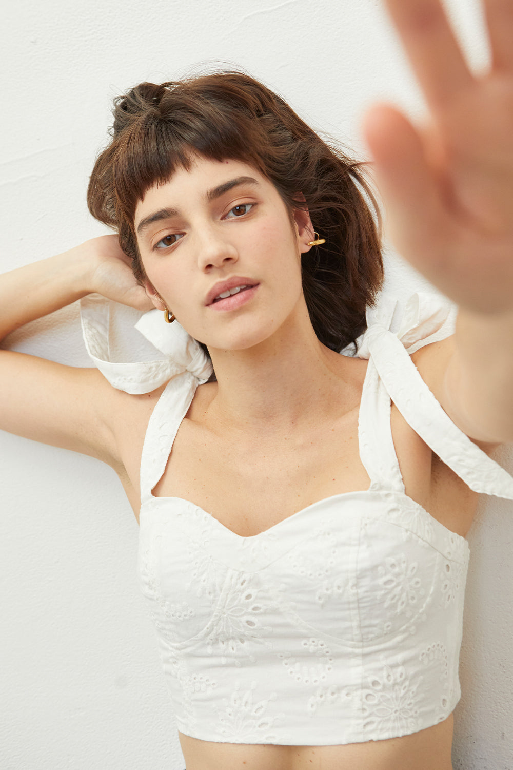 Eyelet Bustier Crop Top