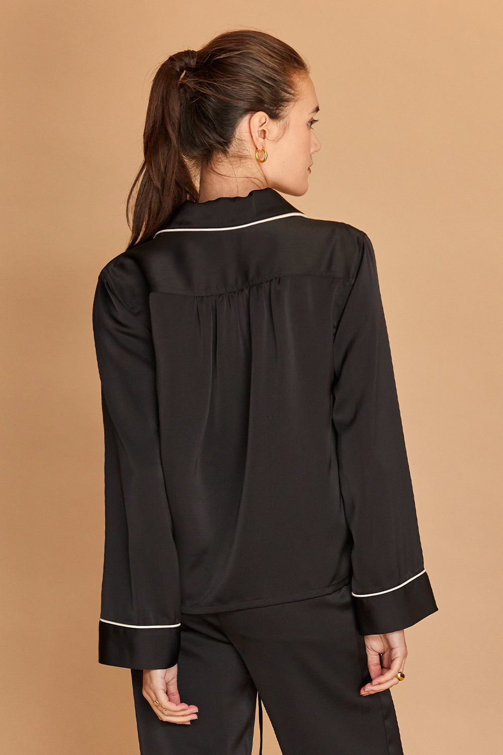 Satin Pajama Long Sleeve Top