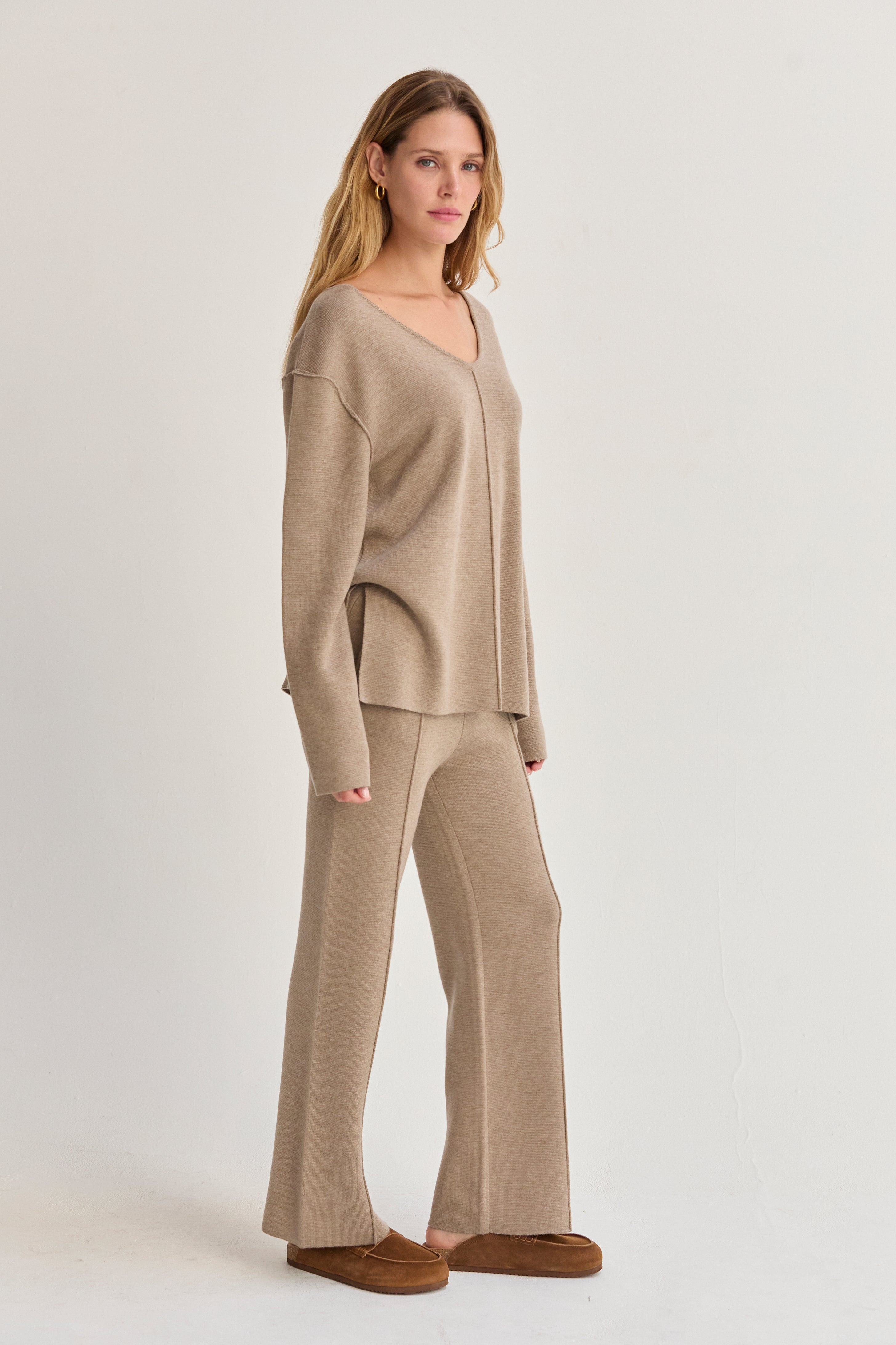 Lounge Sweater Knit Flare Pants