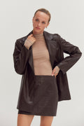 Vegan Leather Oversized Blazer