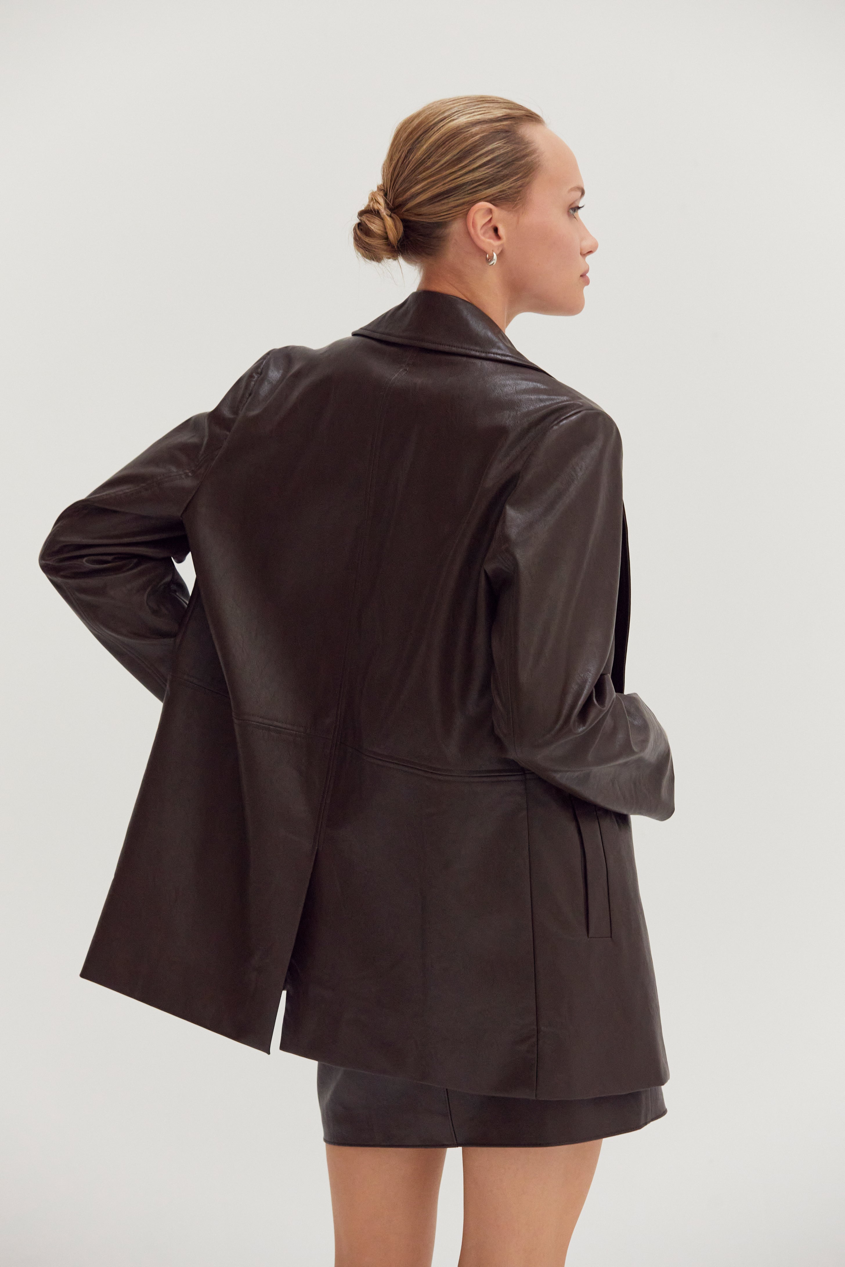 Vegan Leather Oversized Blazer
