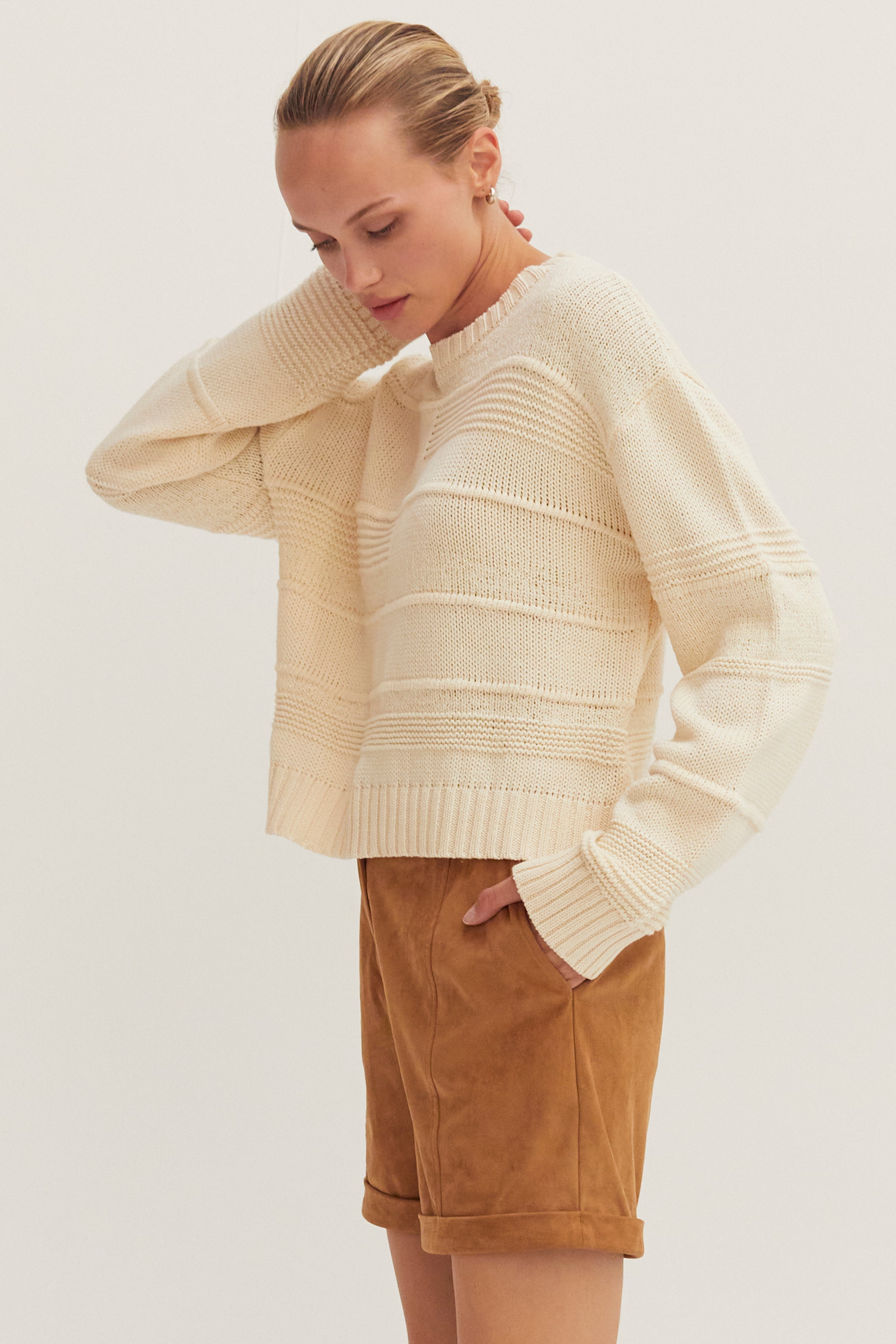Textured Striped Sweater