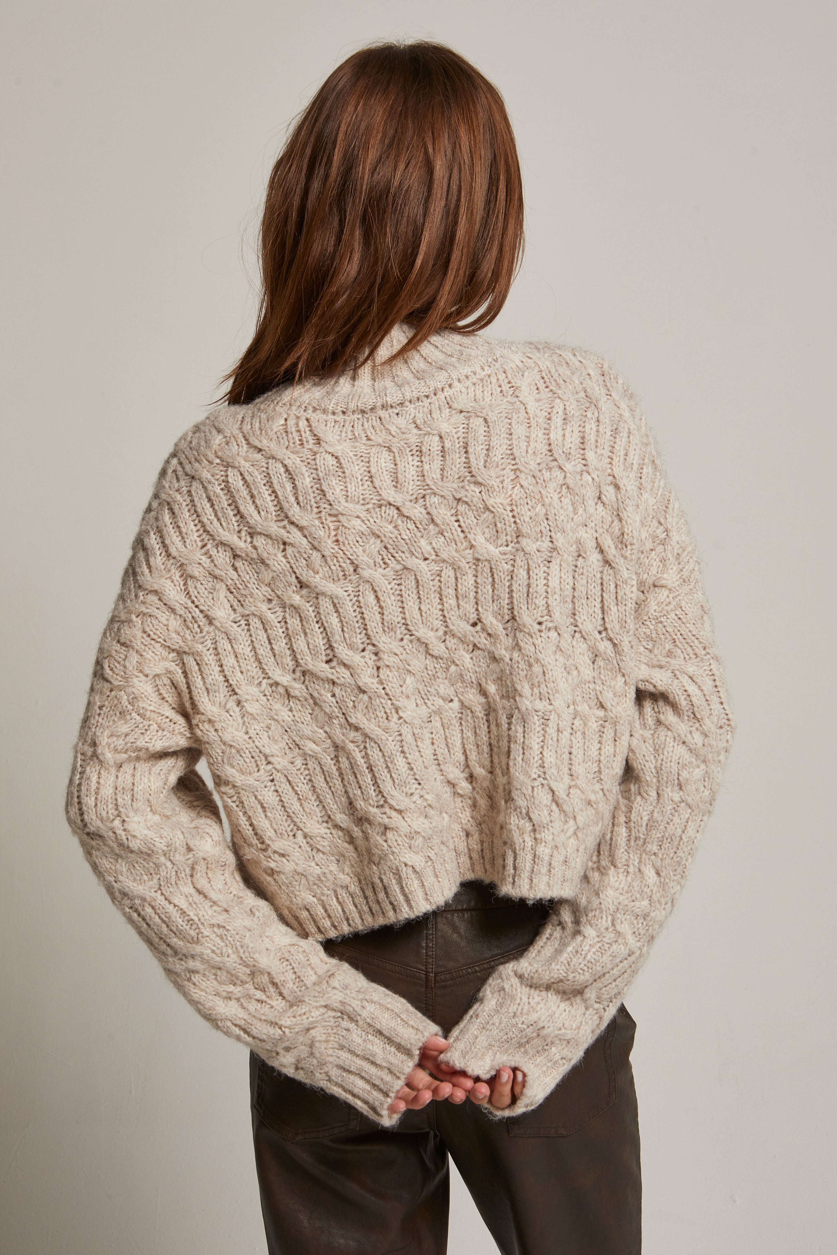 Mock Neck Cropped Sweater