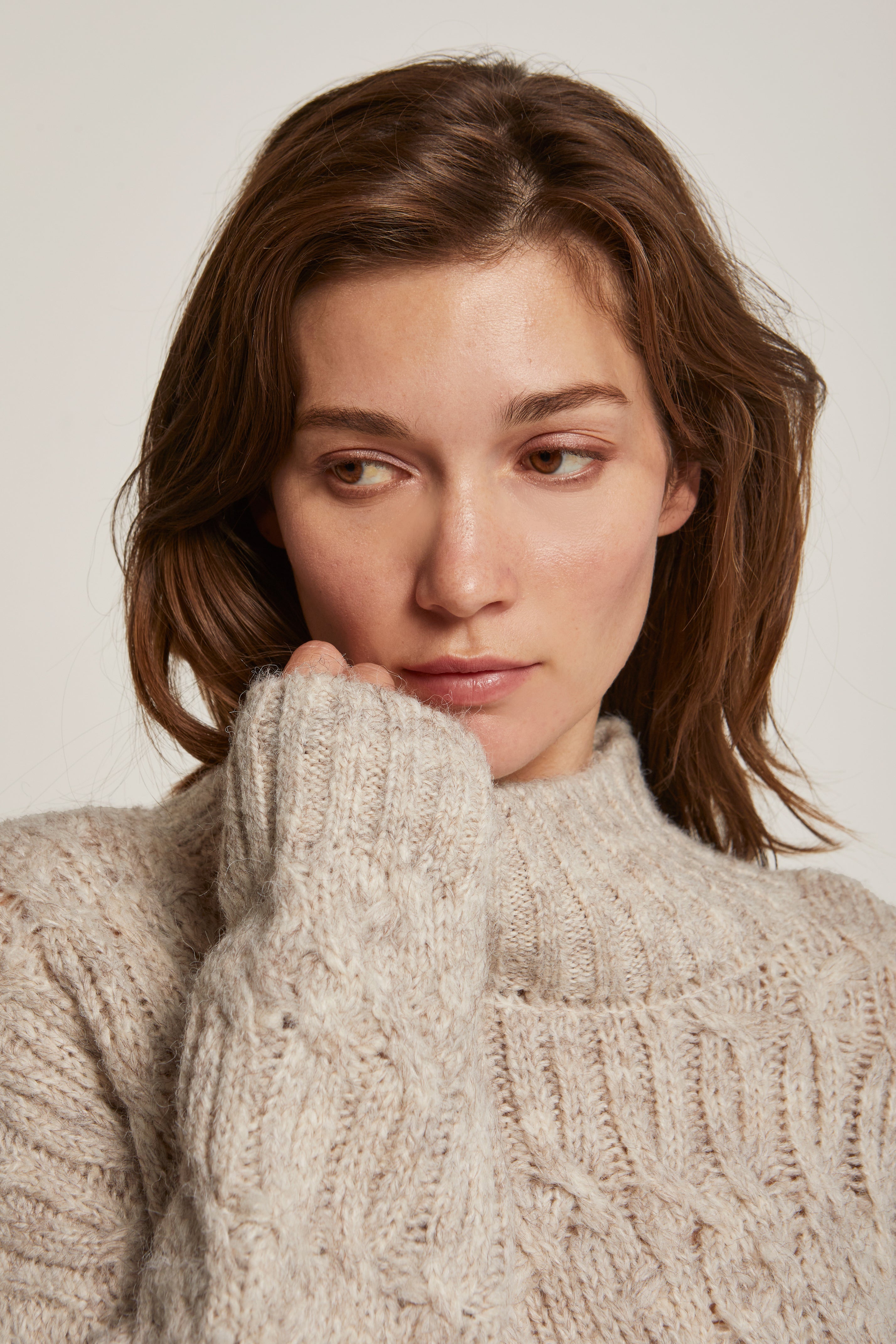 Mock Neck Cropped Sweater