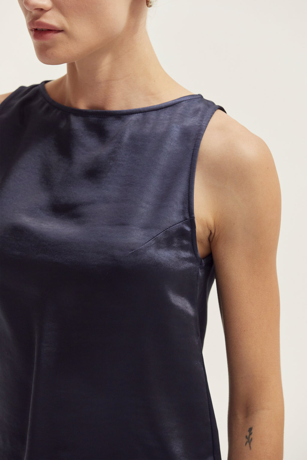 Crushed Satin Tank Top
