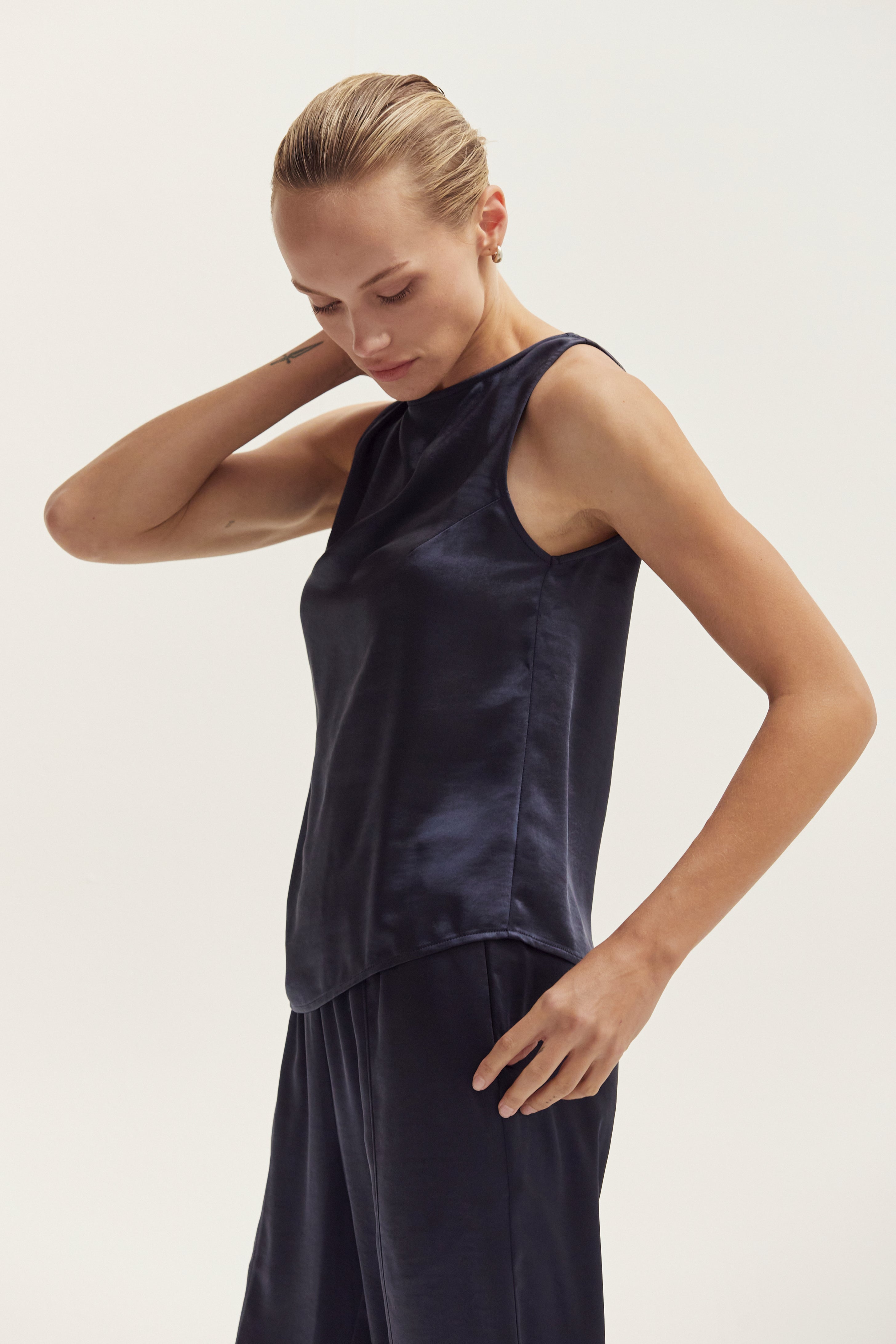 Crushed Satin Tank Top