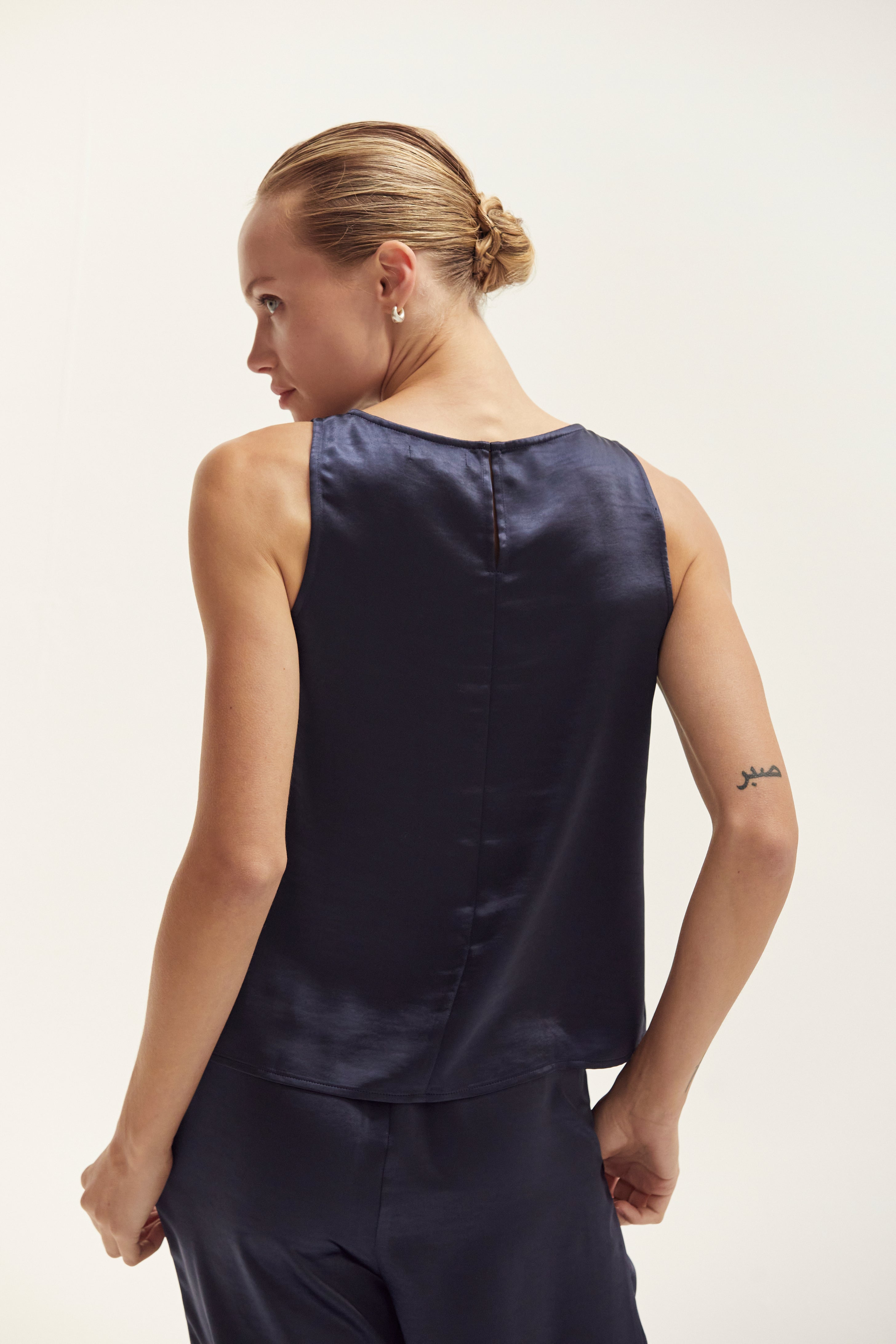 Crushed Satin Tank Top