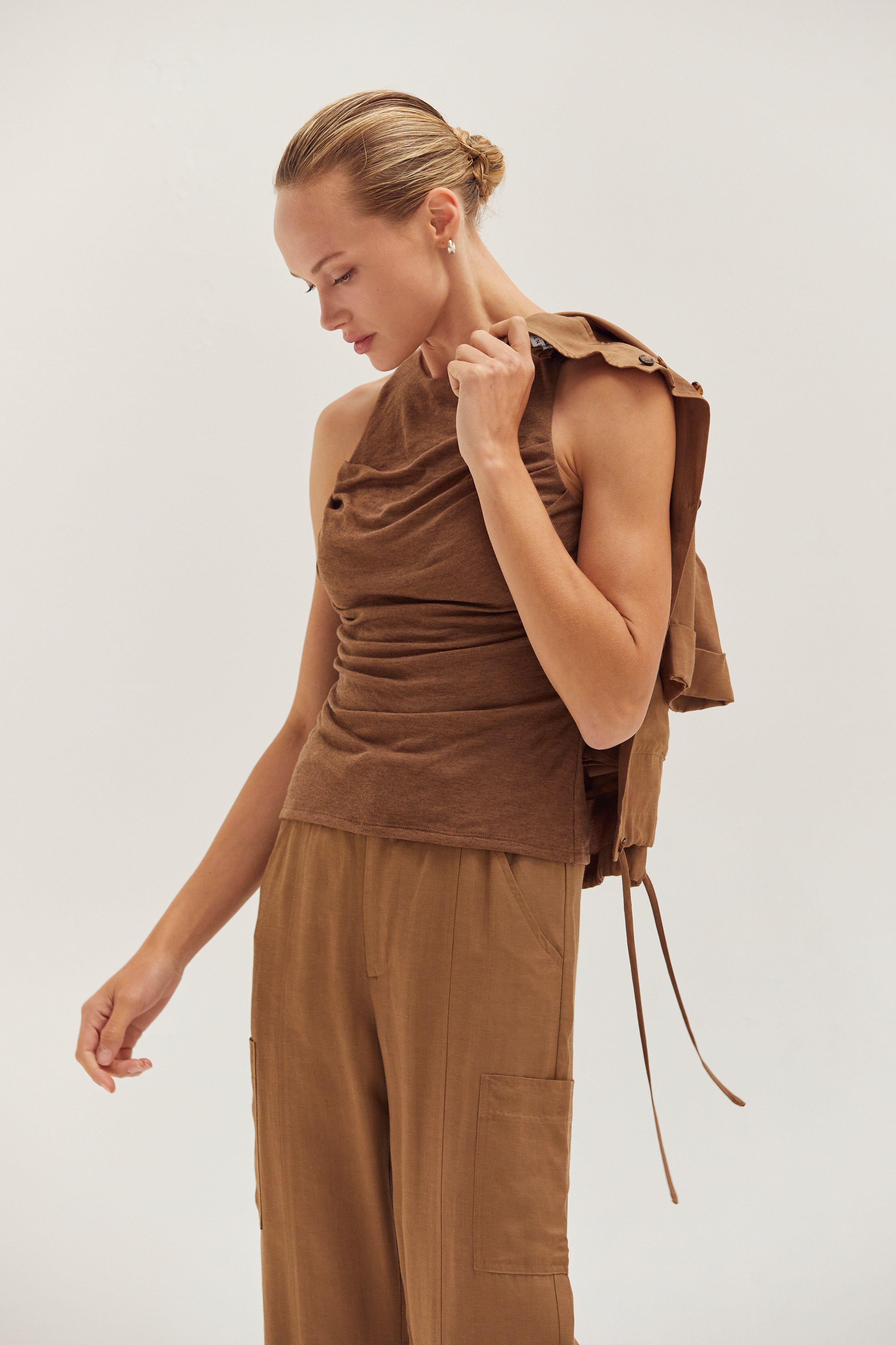 Shirred Knit Tank Top