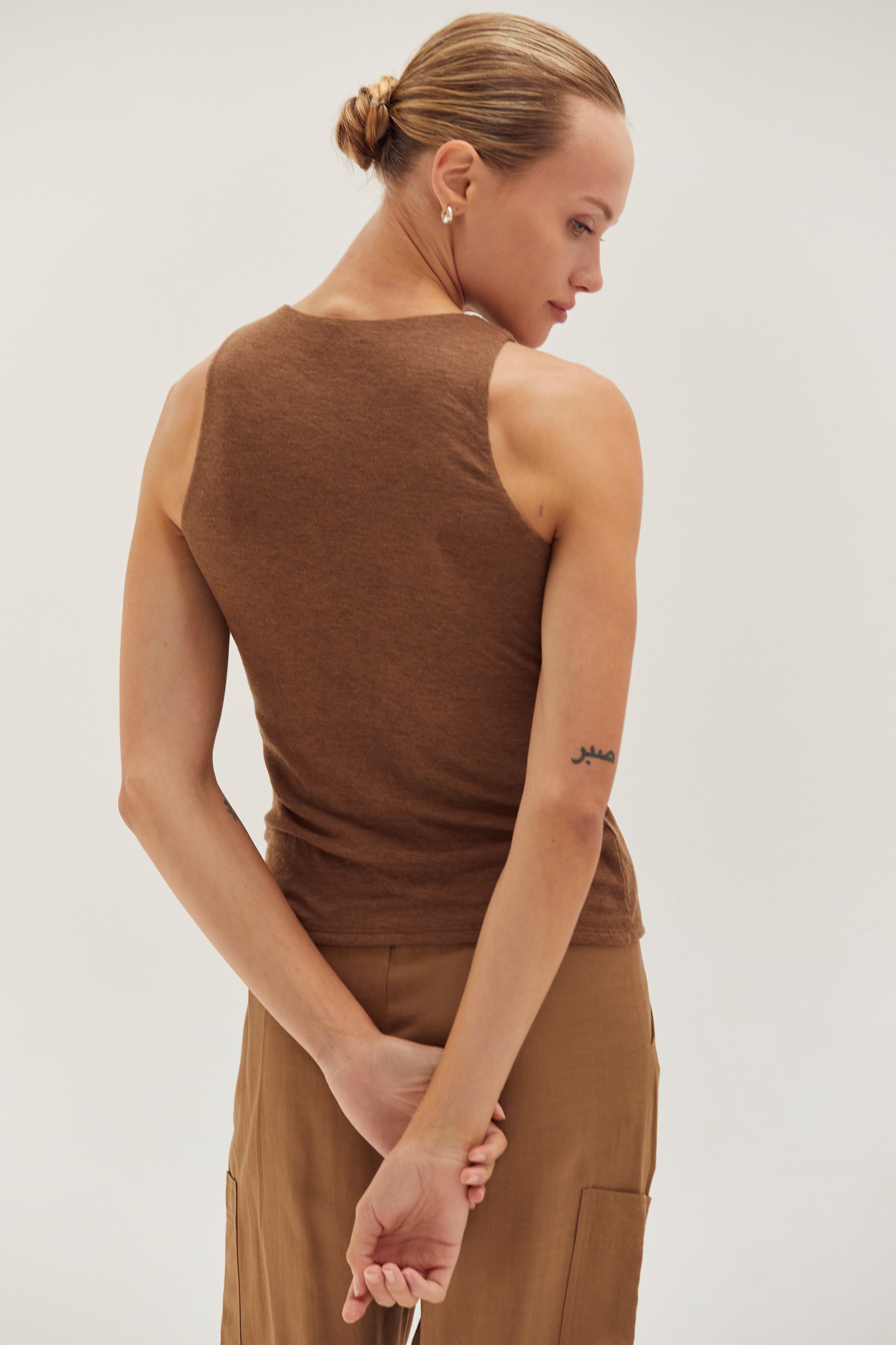 Shirred Knit Tank Top