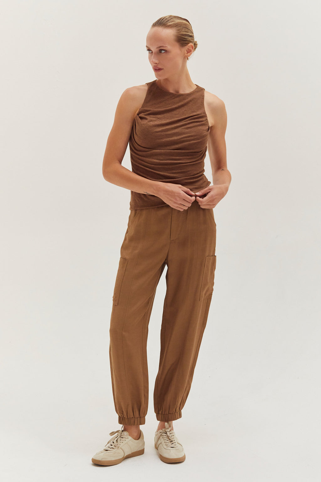 Shirred Knit Tank Top