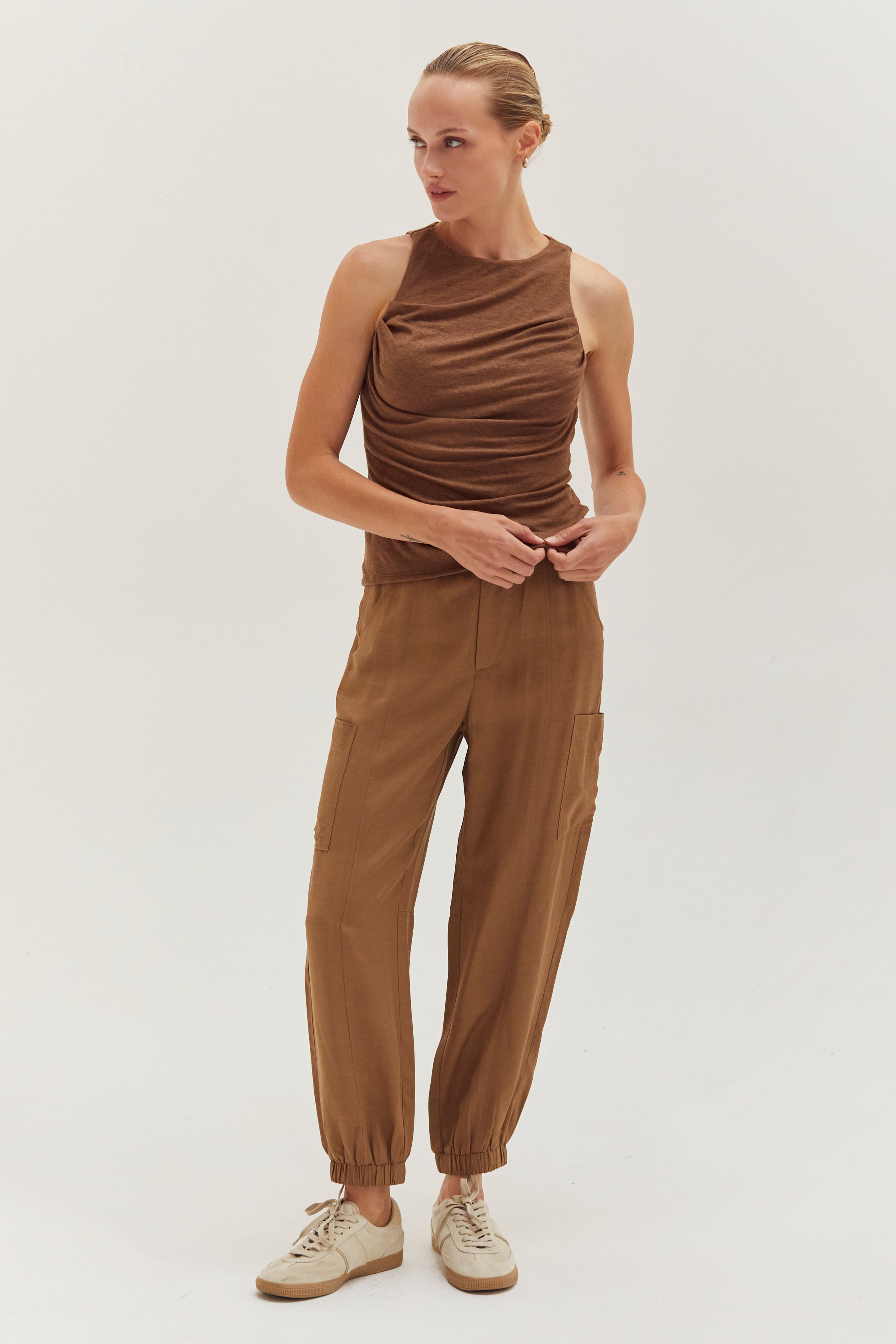 Shirred Knit Tank Top