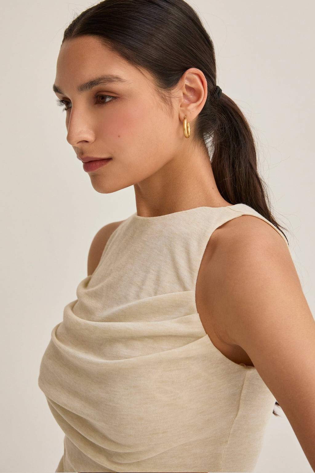 Shirred Knit Tank Top