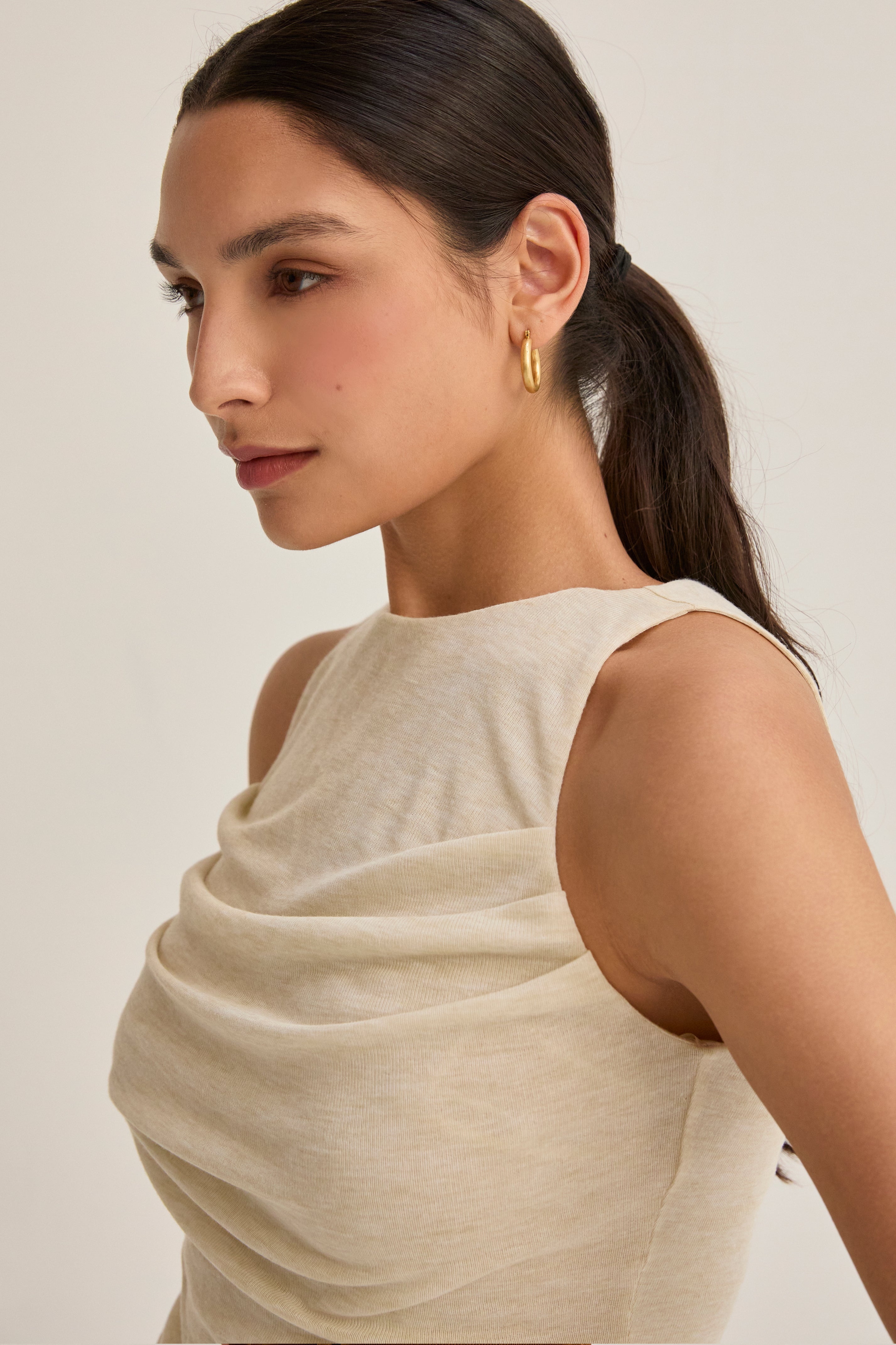 Shirred Knit Tank Top