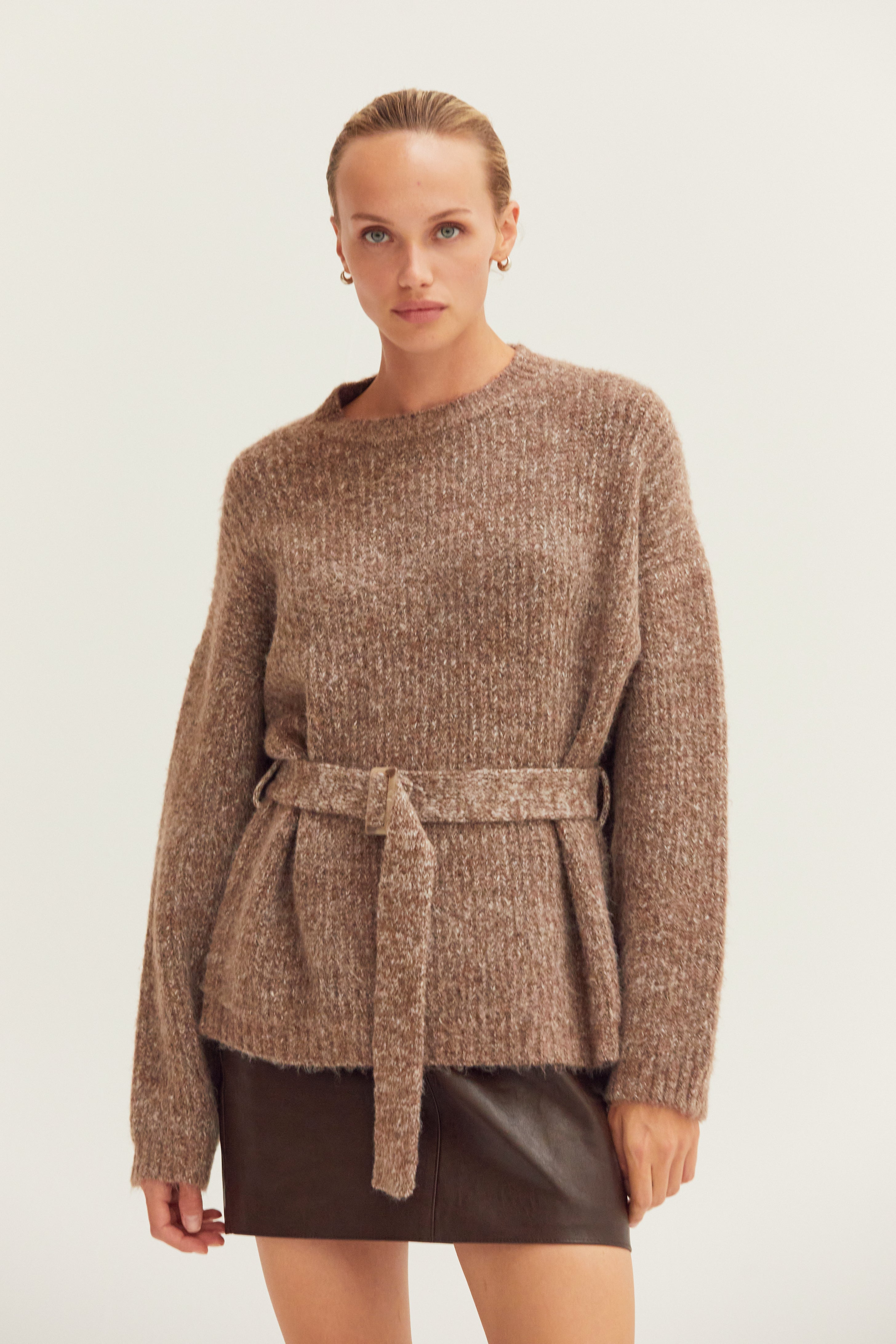 Belted Tunic Sweater