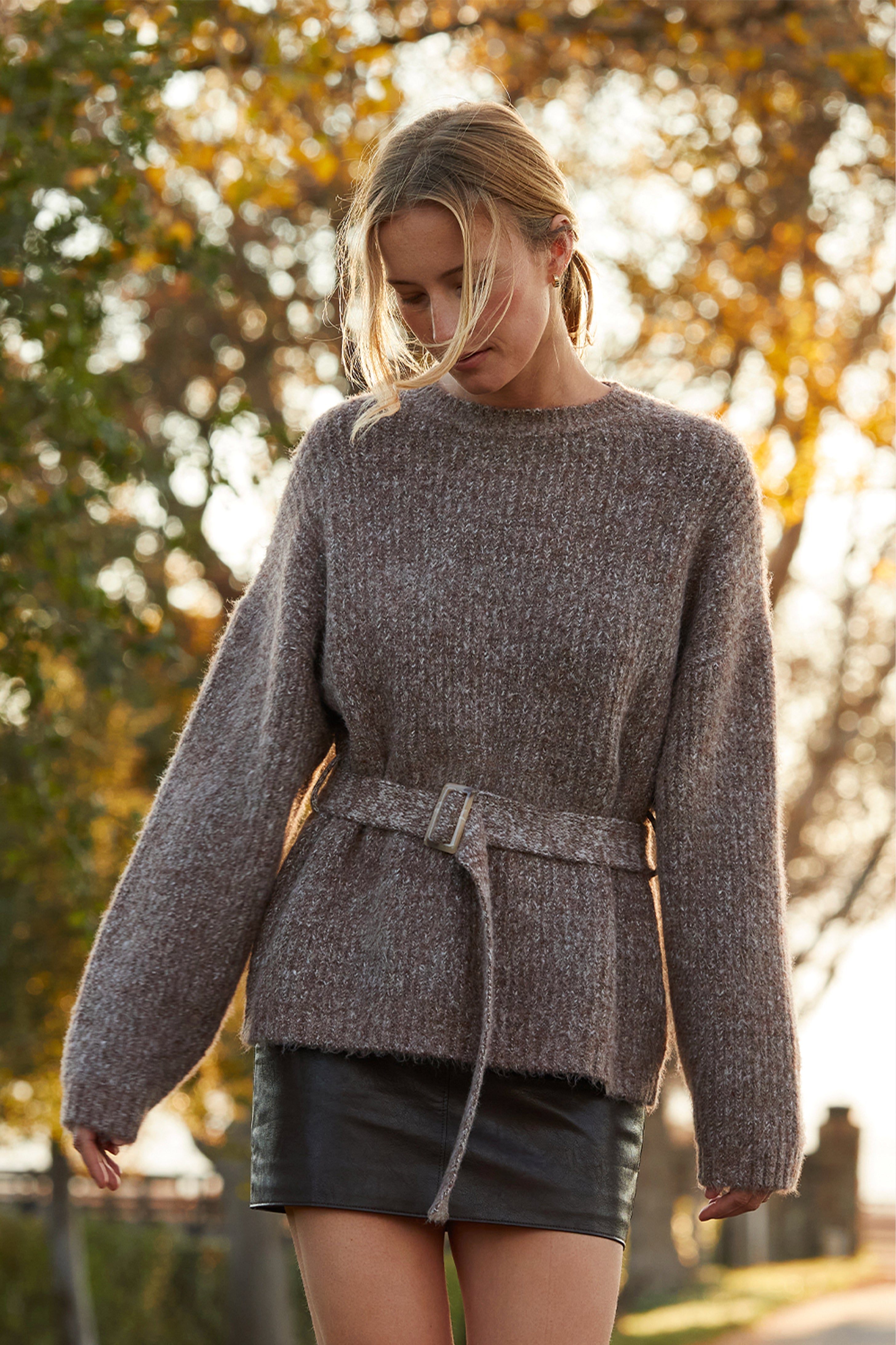 Belted Tunic Sweater