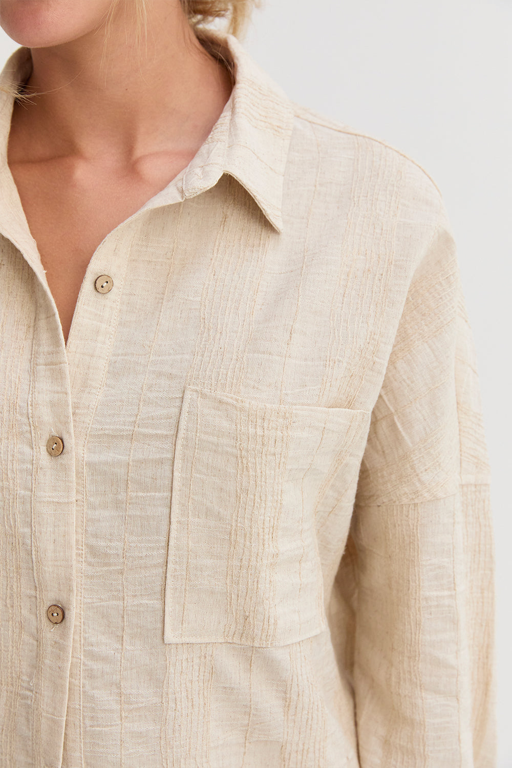 Stripe Textured Linen Shirt