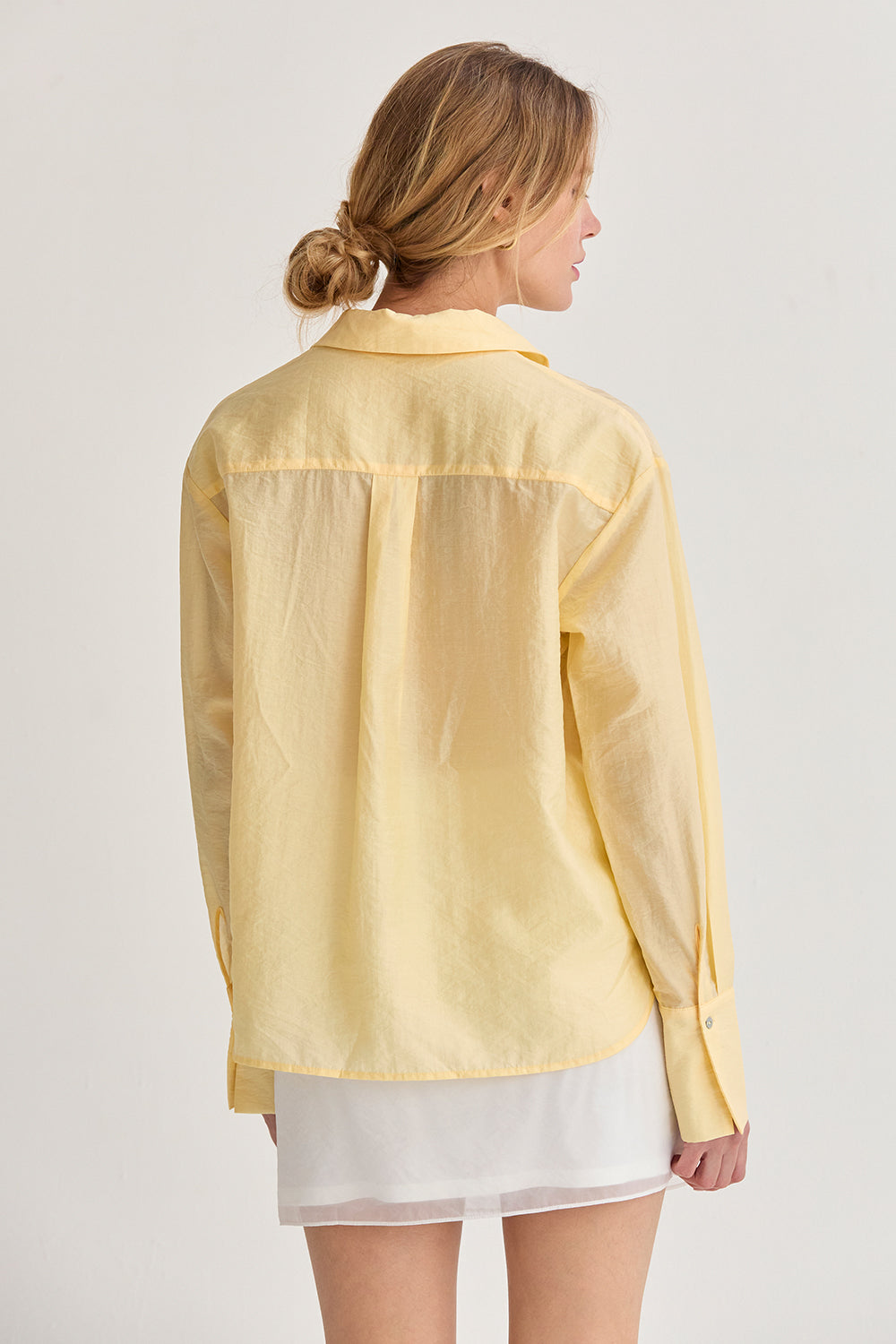 Crinkled Tencel Button Up Shirt