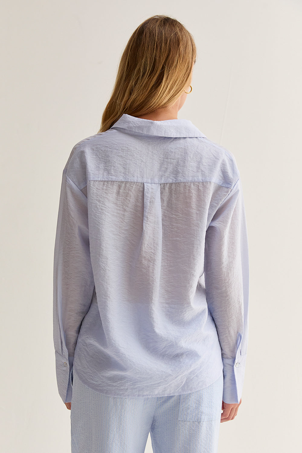 Crinkled Tencel Button Up Shirt