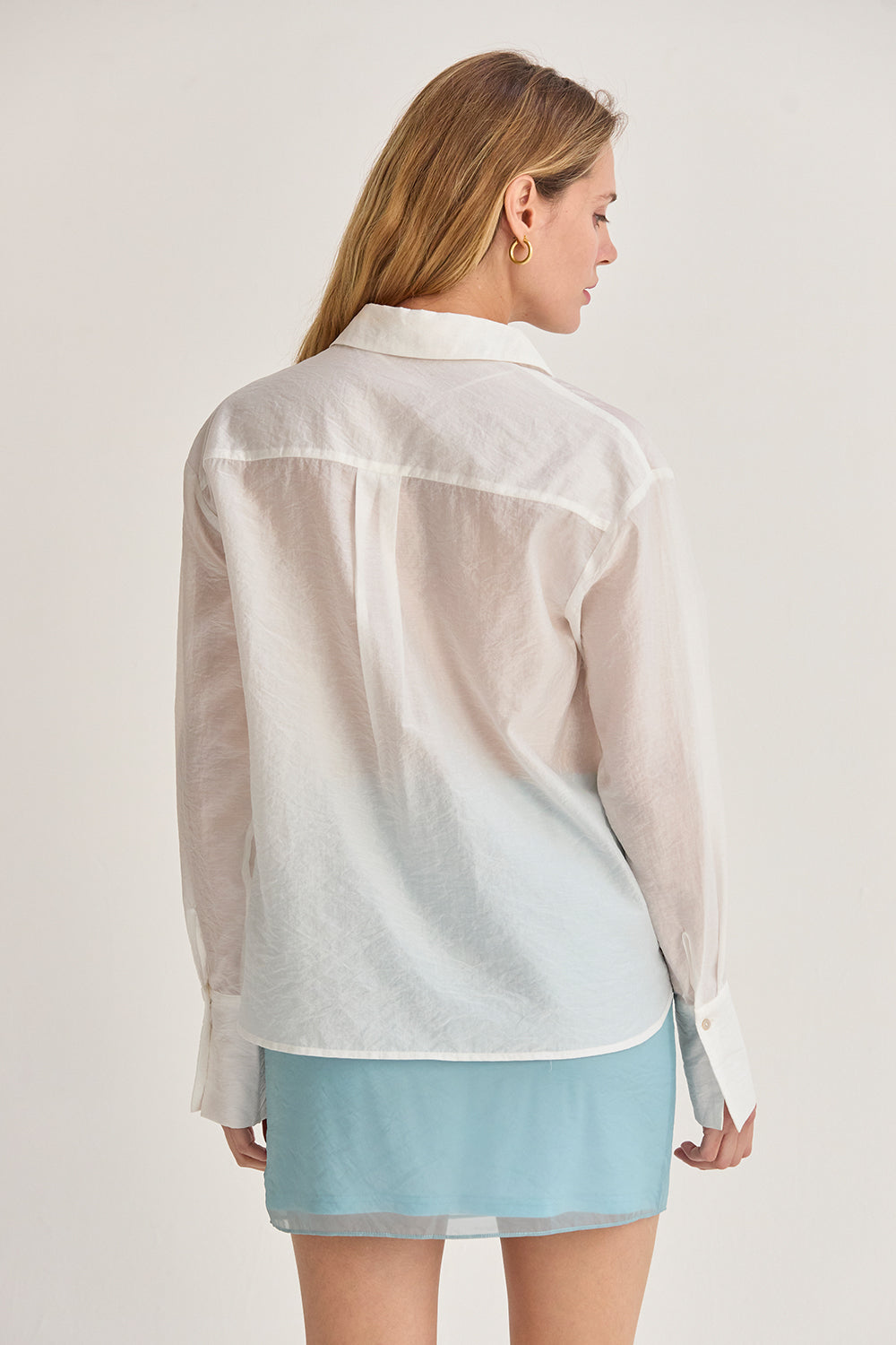 Crinkled Tencel Button Up Shirt